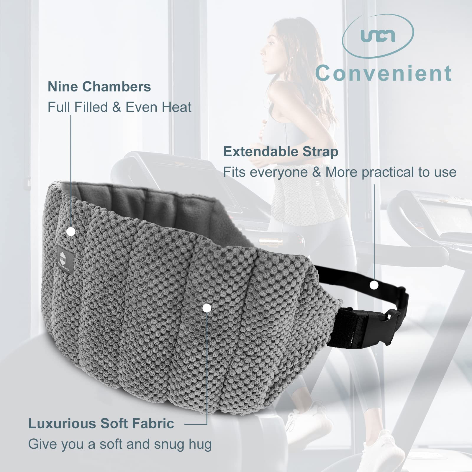 UNCN ceinture chauffante micro-ondes pour le dos, utilisation pratique à domicile.