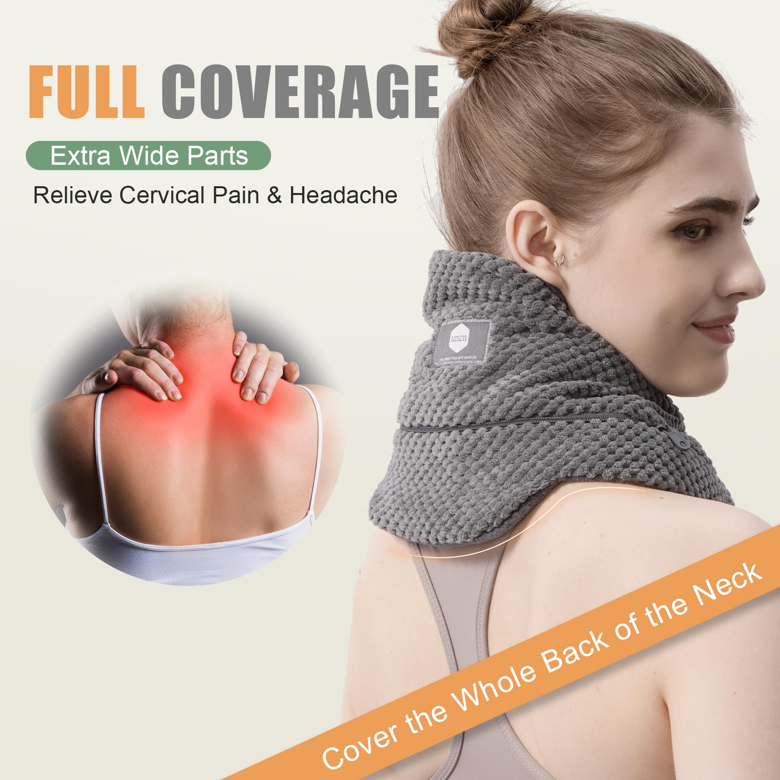 UNCN enveloppe ergonomique offrant maintien confortable du cou.