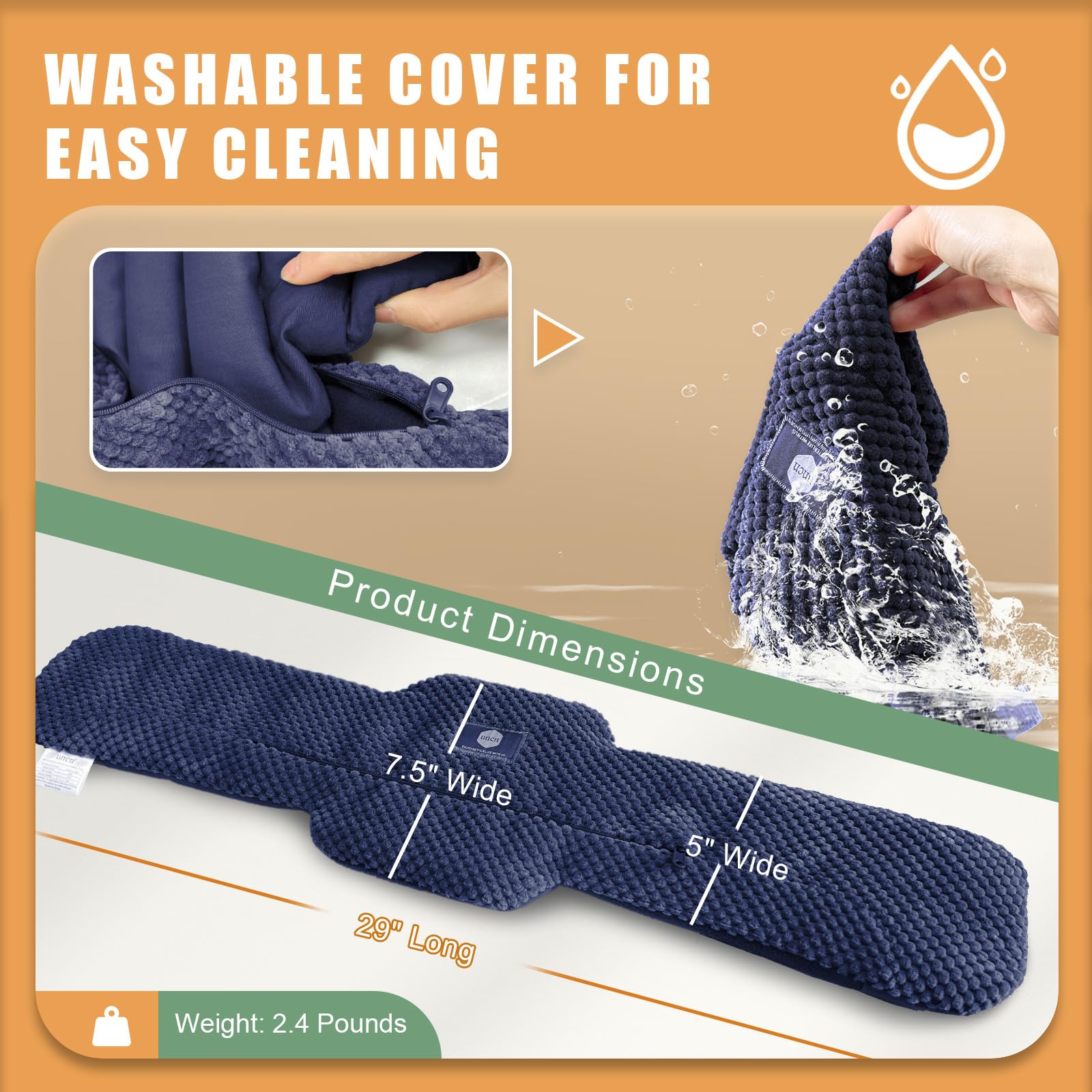 Coussin ergonomique UNCN pour le cou, adaptation facile et chaleur enveloppante.
