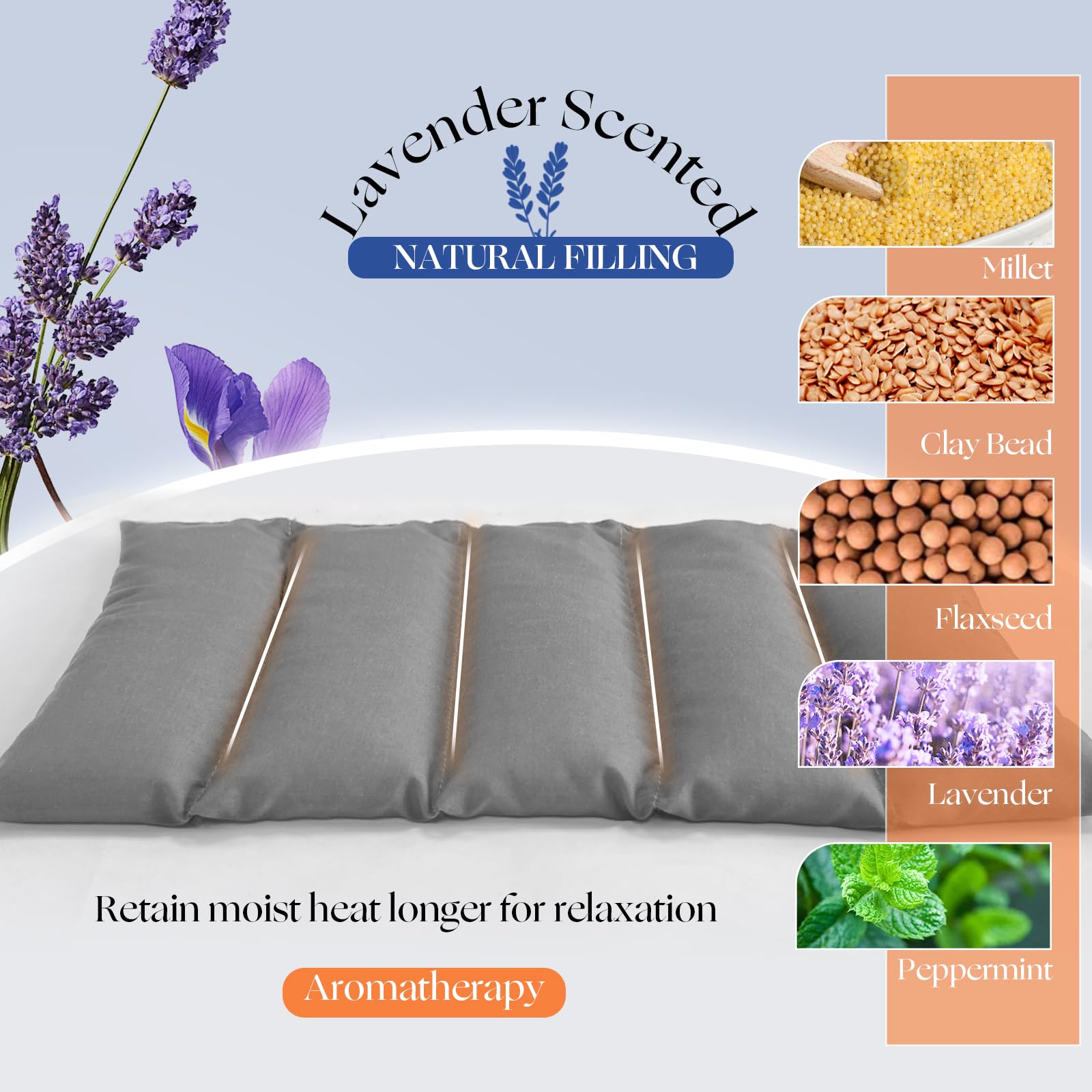 Uncn note aromatique lavande menthe, parfum apaisant pendant l'utilisation.
