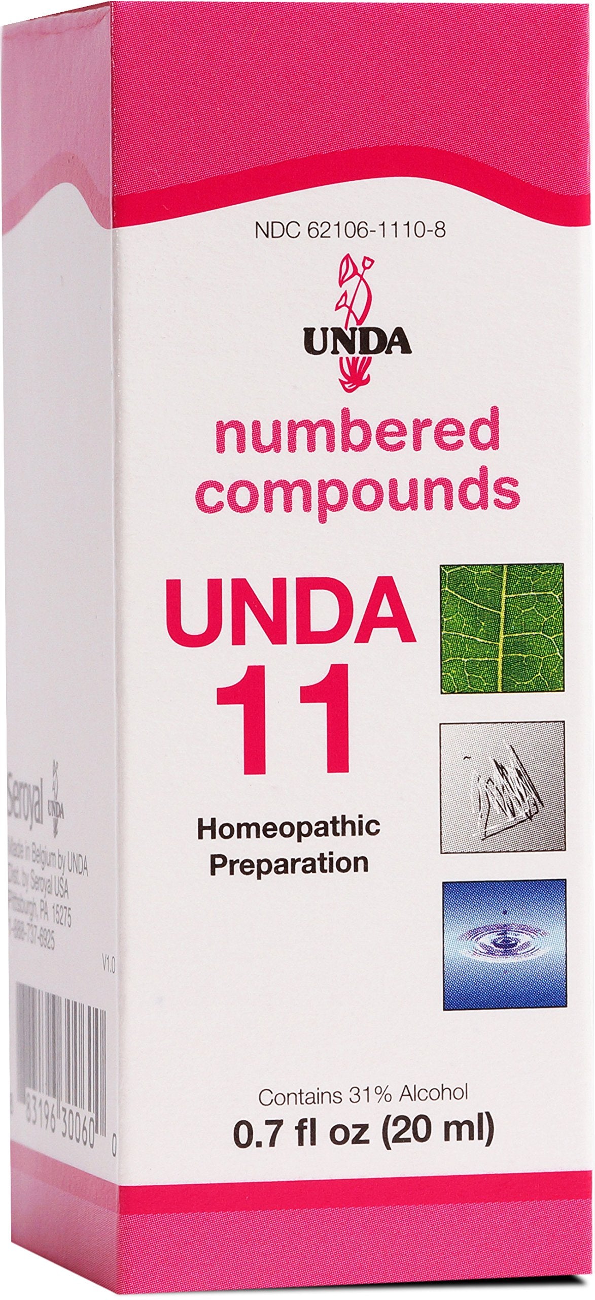 UNDA 11 Numérotés – bouteille, potentiel soutien au drainage des toxines.