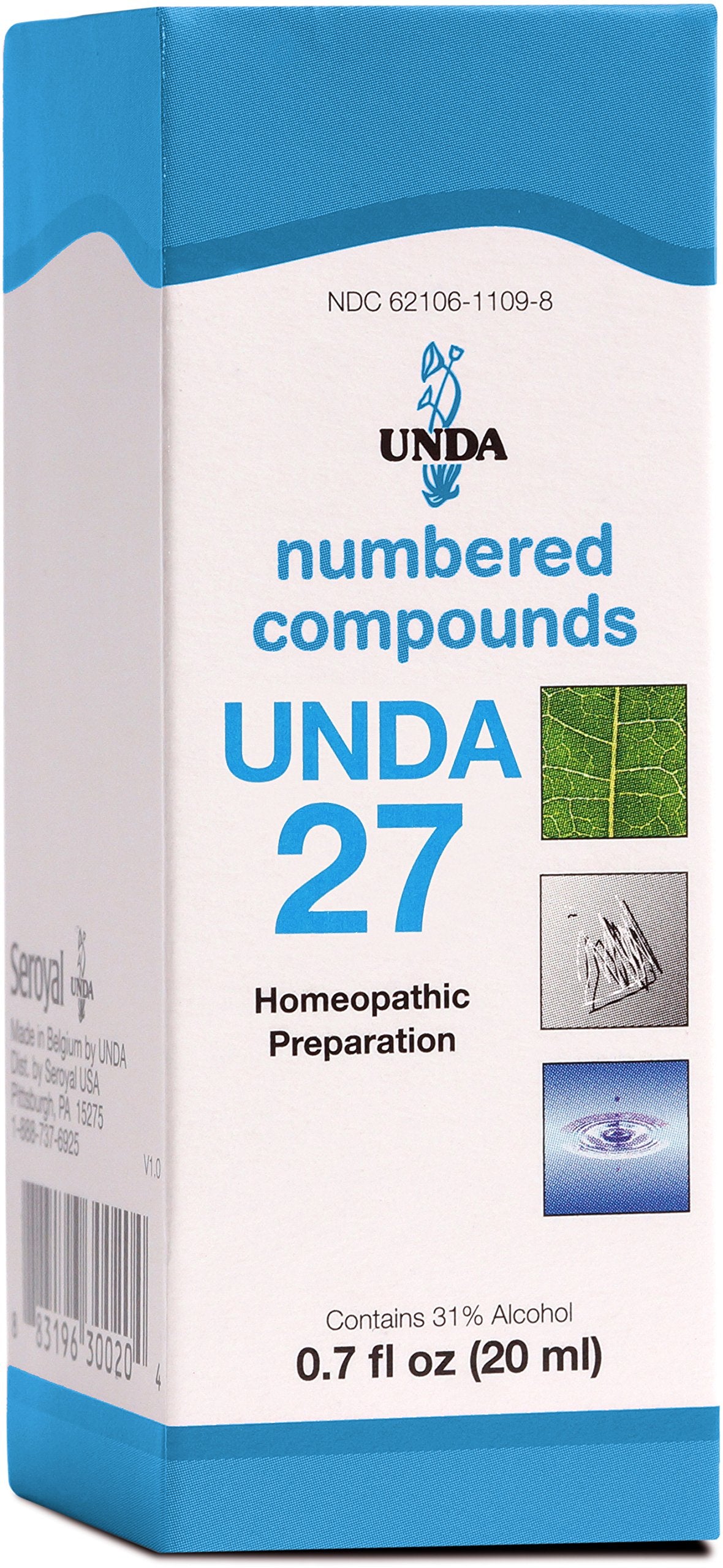 UNDA 27 Composés Numérotés — flacon 20 ml pour une utilisation quotidienne.