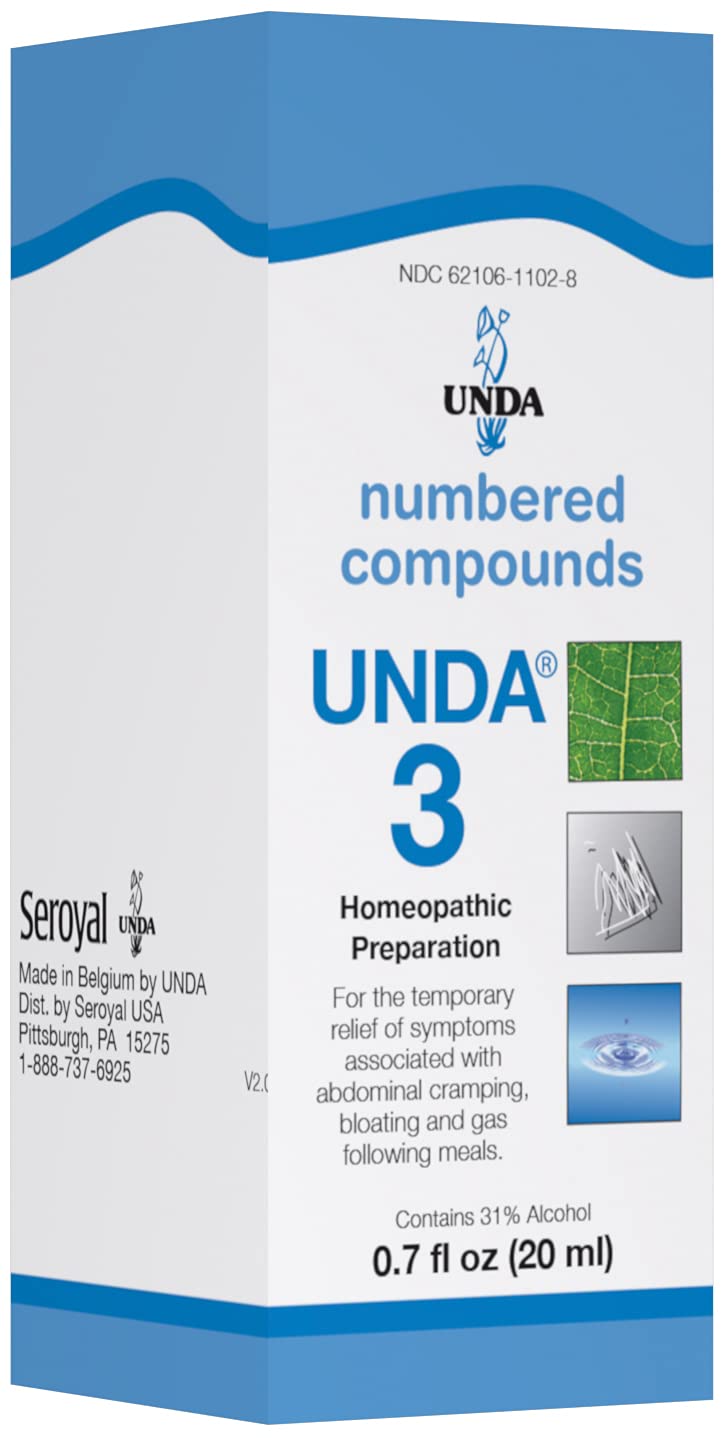 UNDA 3 numérotés composés – flacon clair prêt à l'emploi pour un drainage physiologique potentiel.