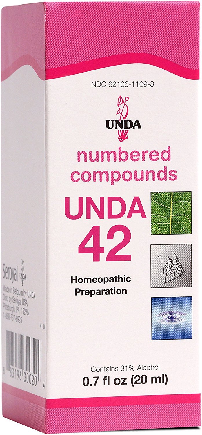UNDA 42 Composés numérotés, bouteille, soutien potentiel au drainage des toxines et au bien-être