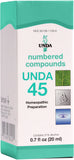 Flacon UNDA 45 Numérotés de 0,7 oz, format pratique pour usage régulier.