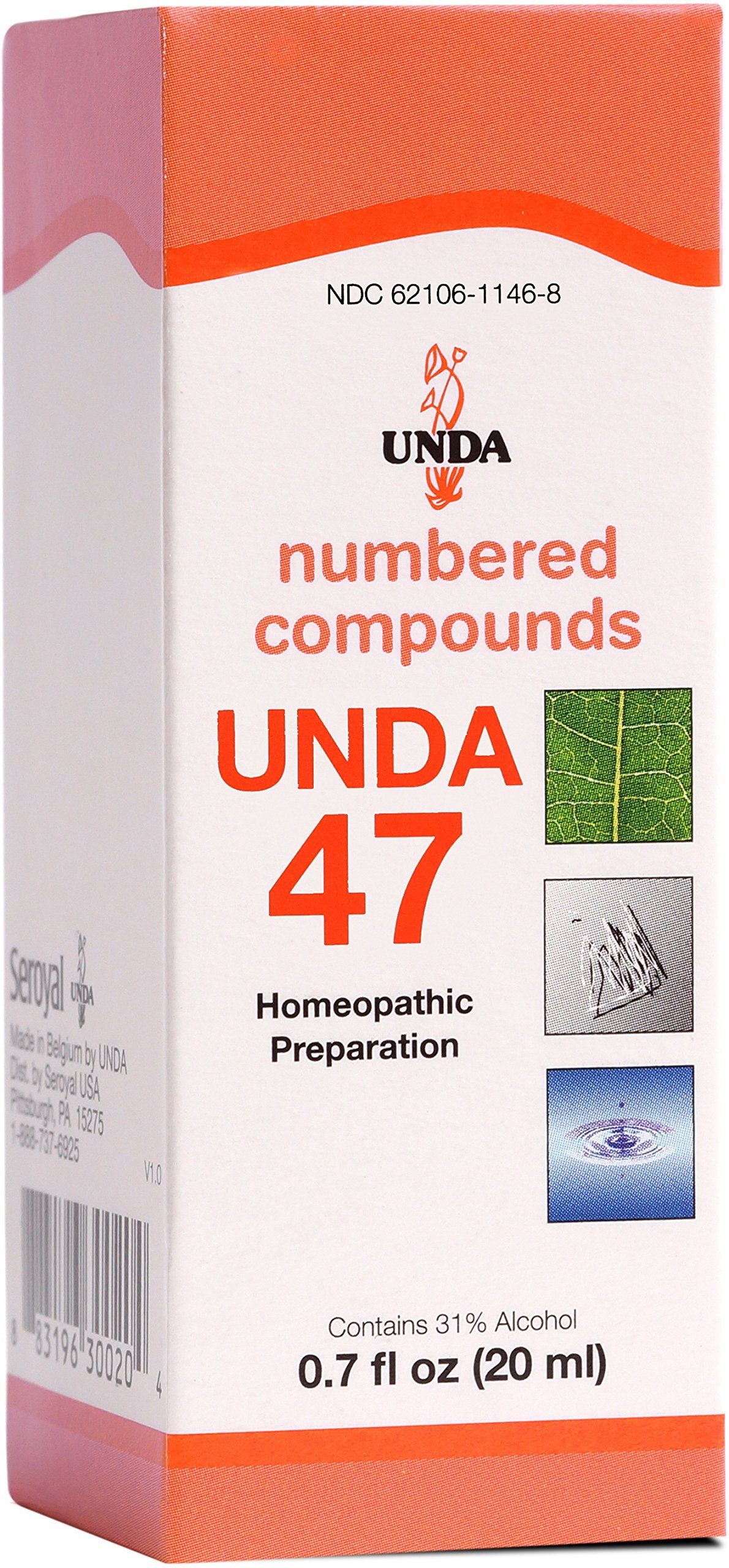 UNDA 47 Composés Numérotés, bouteille, soutien discret du terrain