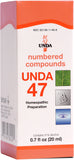 UNDA 47 Composés Numérotés, bouteille, soutien discret du terrain