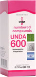 UNDA 600 Composés Numérotés – bouteille: soutien potentiel au drainage et à l'équilibre cellulaire.