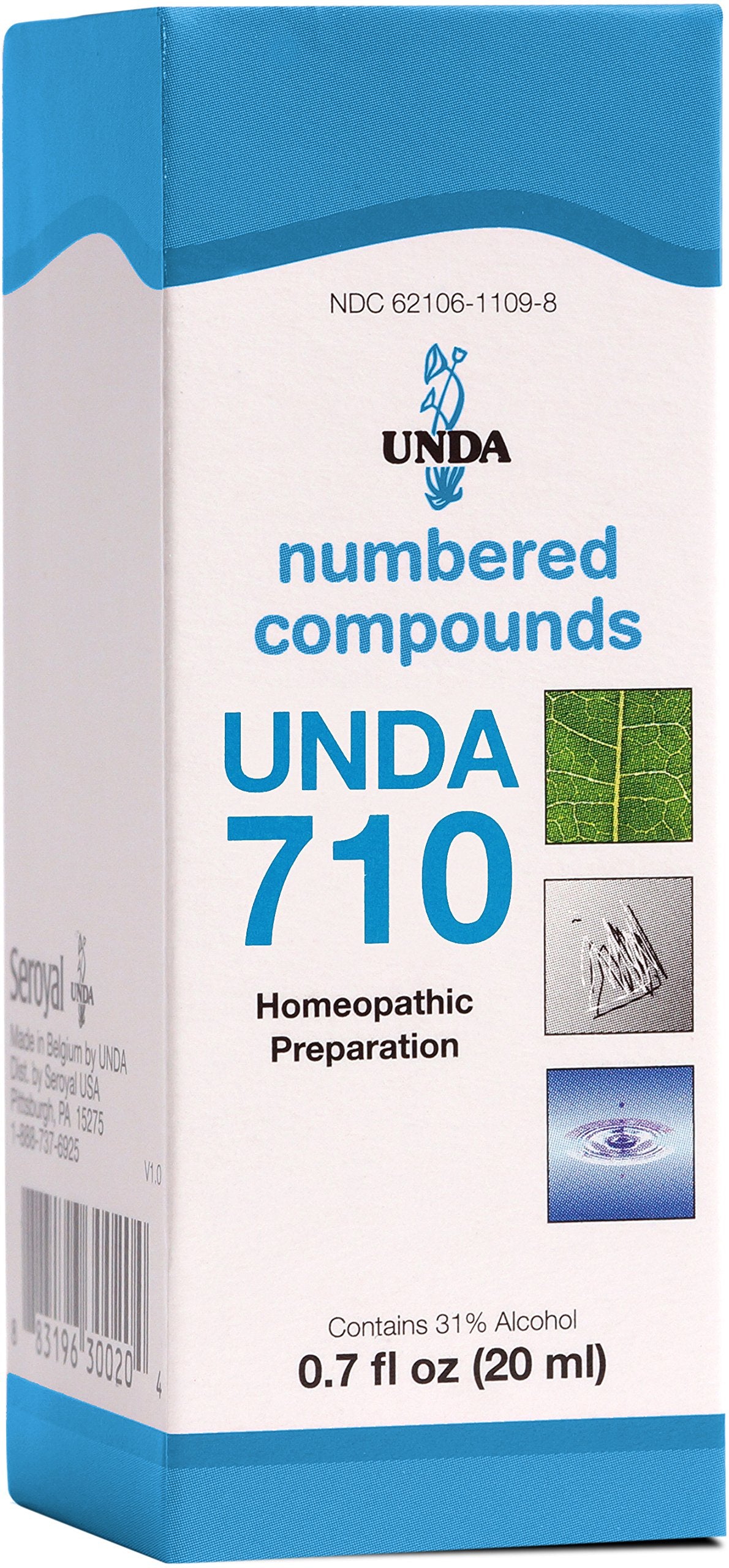 Flacon UNDA 710 Numérotés Composés, utilisation douce et polyvalente pour votre routine.