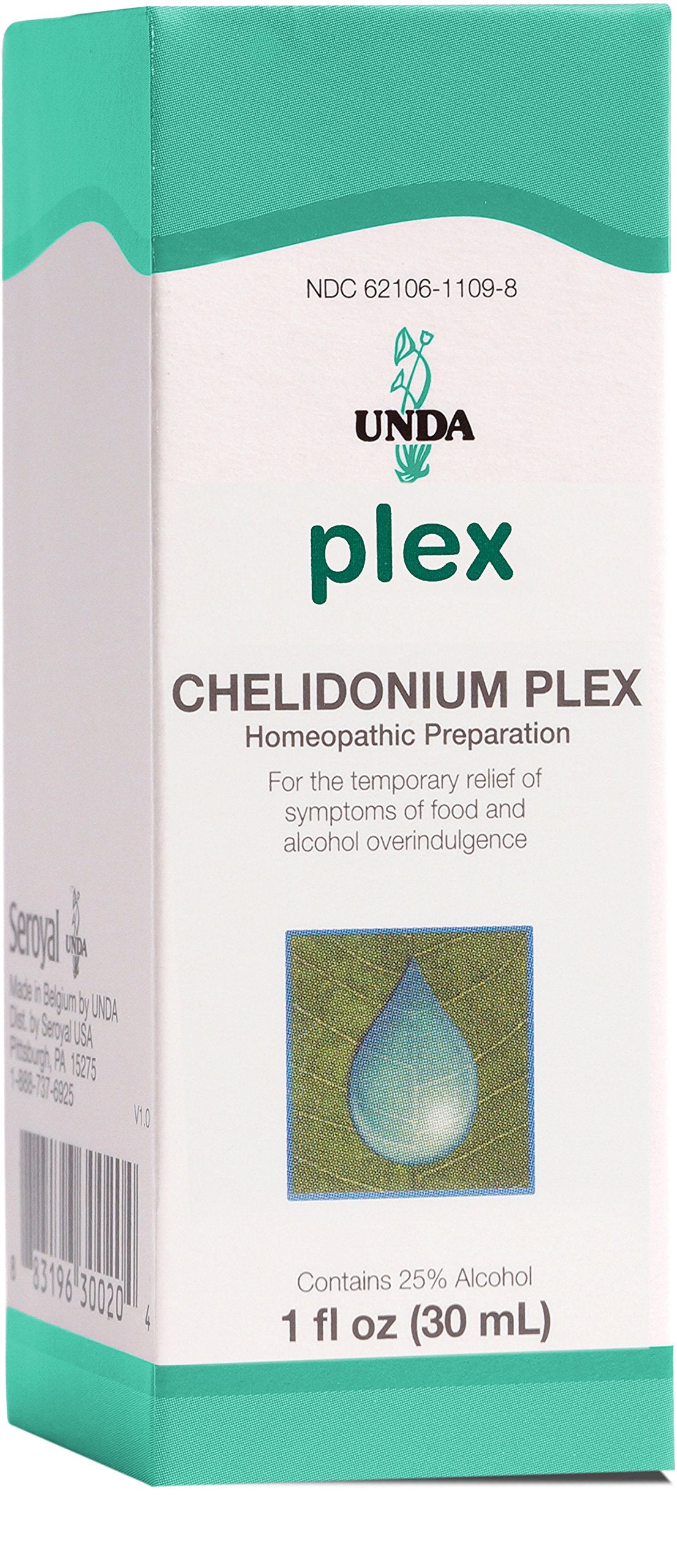 UNDA Chelidonium Plex – bouteille prête pour le soutien digestif après repas.