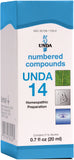 UNDA composés numérotés – bouteille compacte, routine quotidienne facilitée.