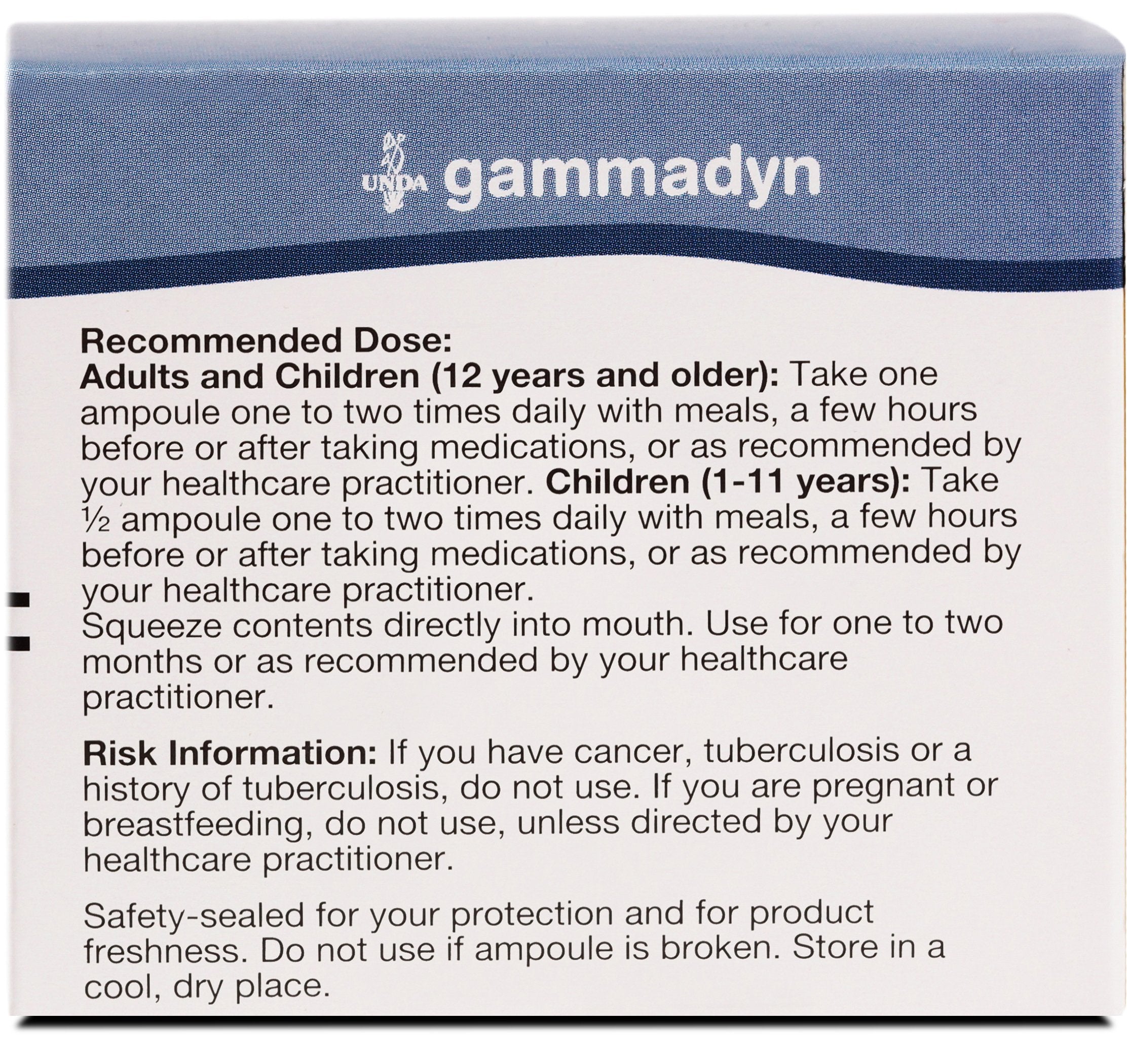 Goût agréable des ampoules UNDA Gammadyn Zn pour une prise facile.