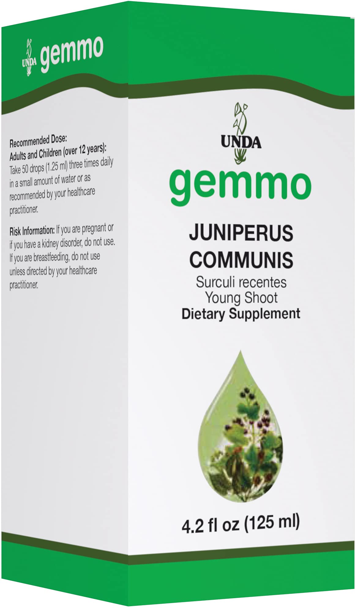 UNDA Gemmo Therapy Juniperus Communis: bourgeons frais pour le drainage biologique potentiel.