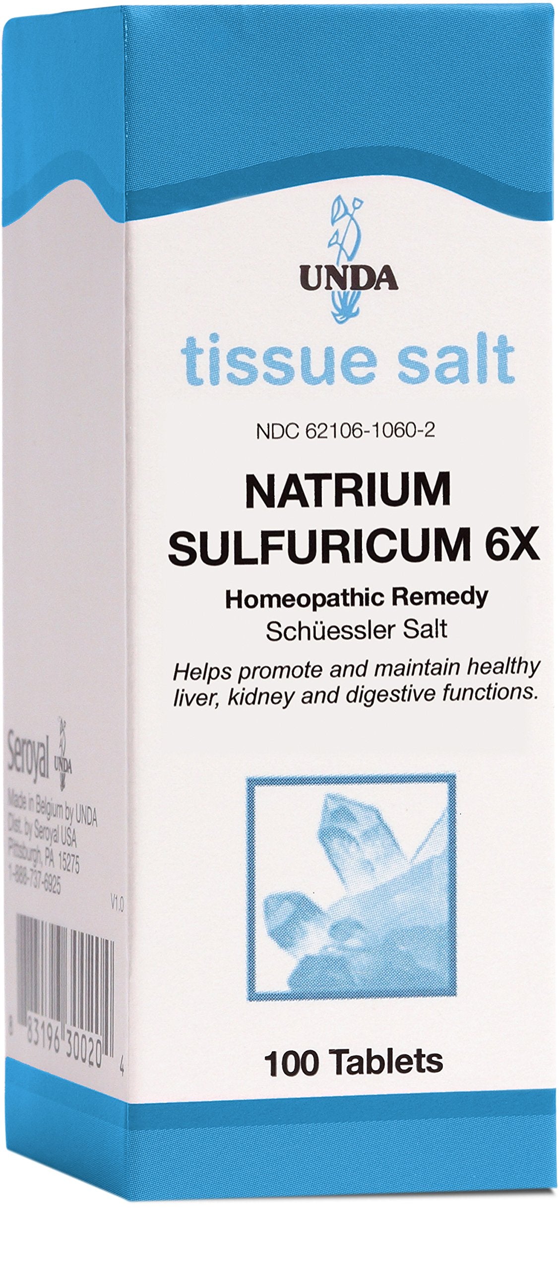 UNDA Natrium Sulfuricum 6X, bouteille, soutient la digestion légère au quotidien.