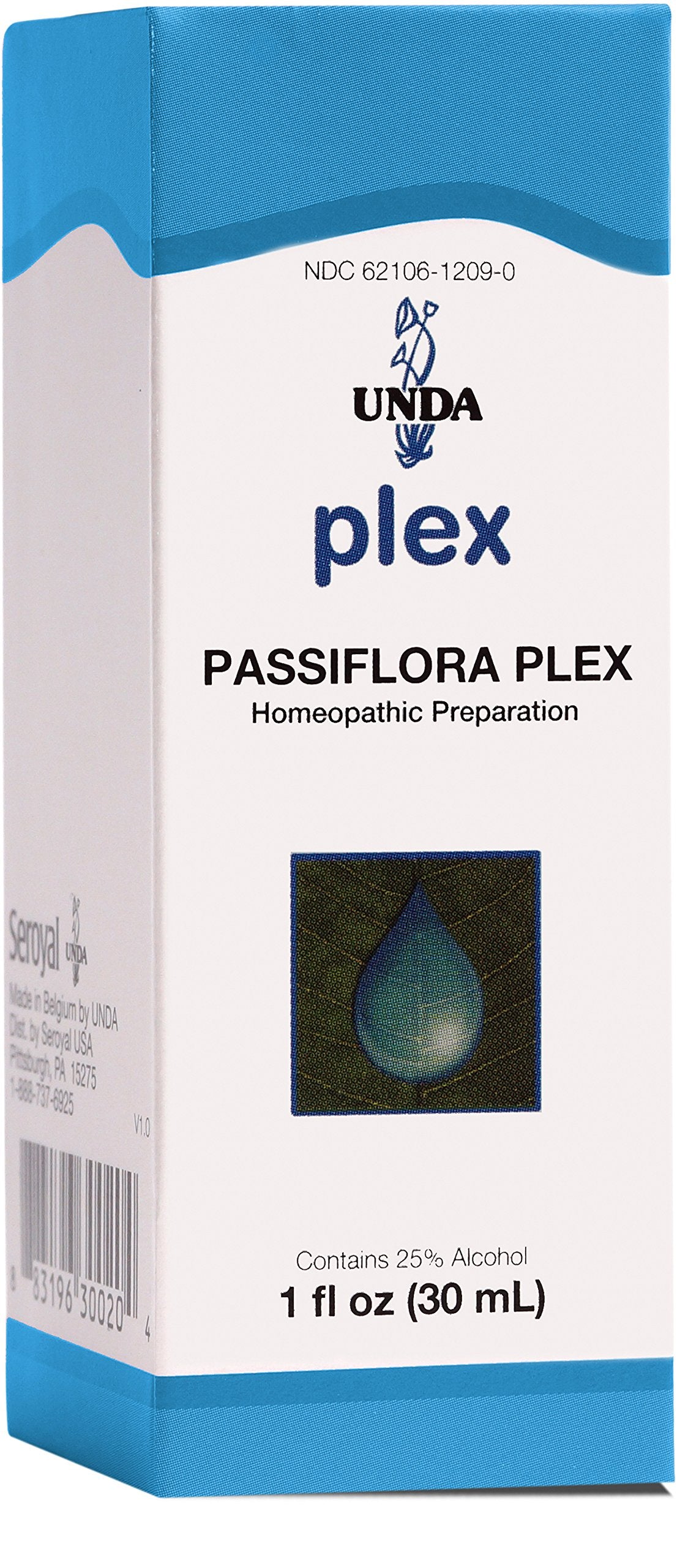 UNDA Passiflora Plex — bouteille avec pipette, utilisation simple en soirée.