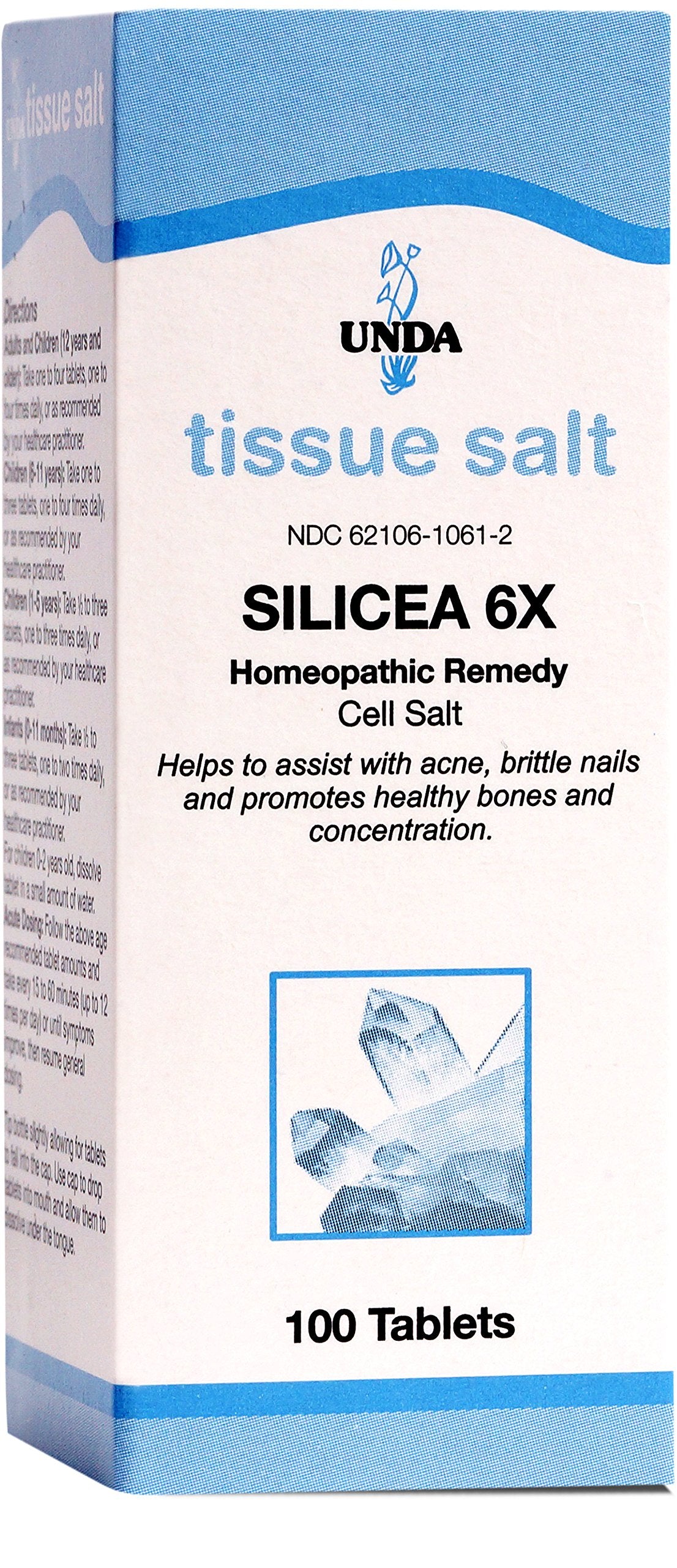 UNDA Silicea 6X: boîte de tablettes, soutien potentiel peau et ongles dans le quotidien.