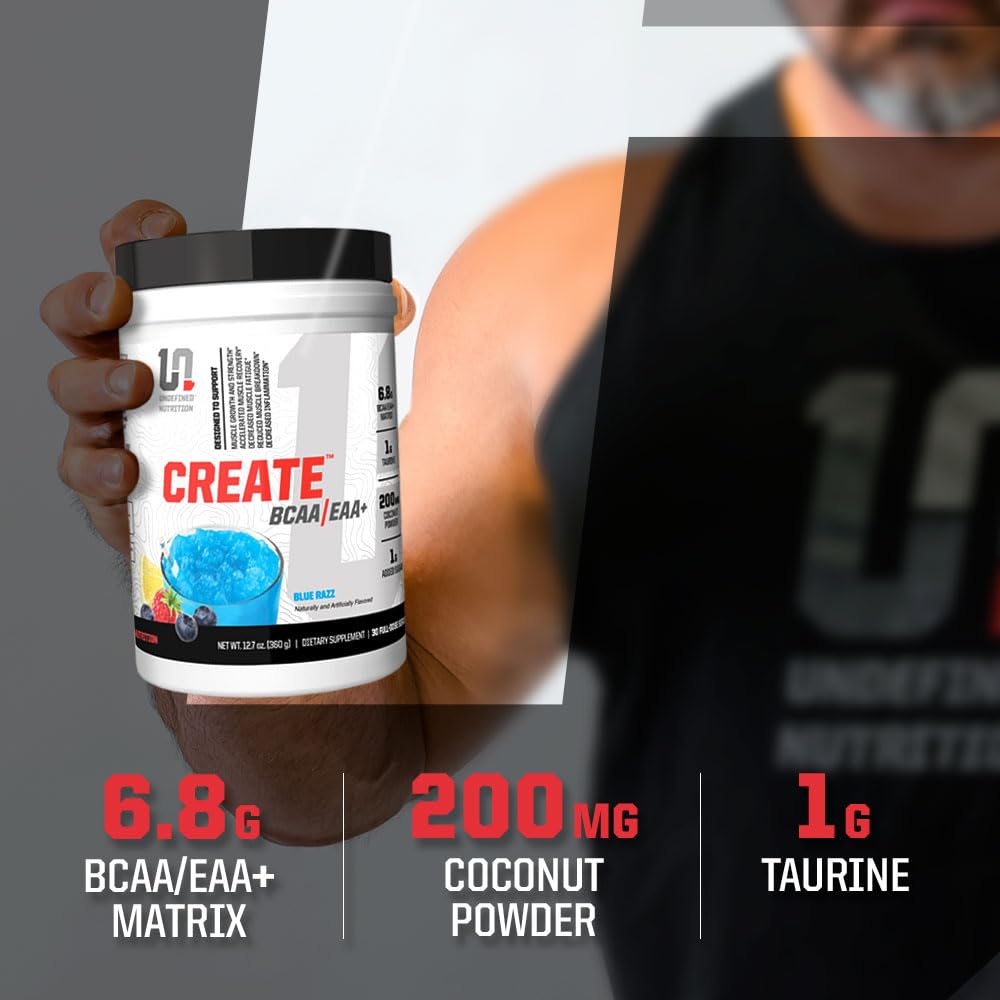 Undefined Nutrition Create BCAA/EAA+ conteneur 127 oz, 30 portions pratiques