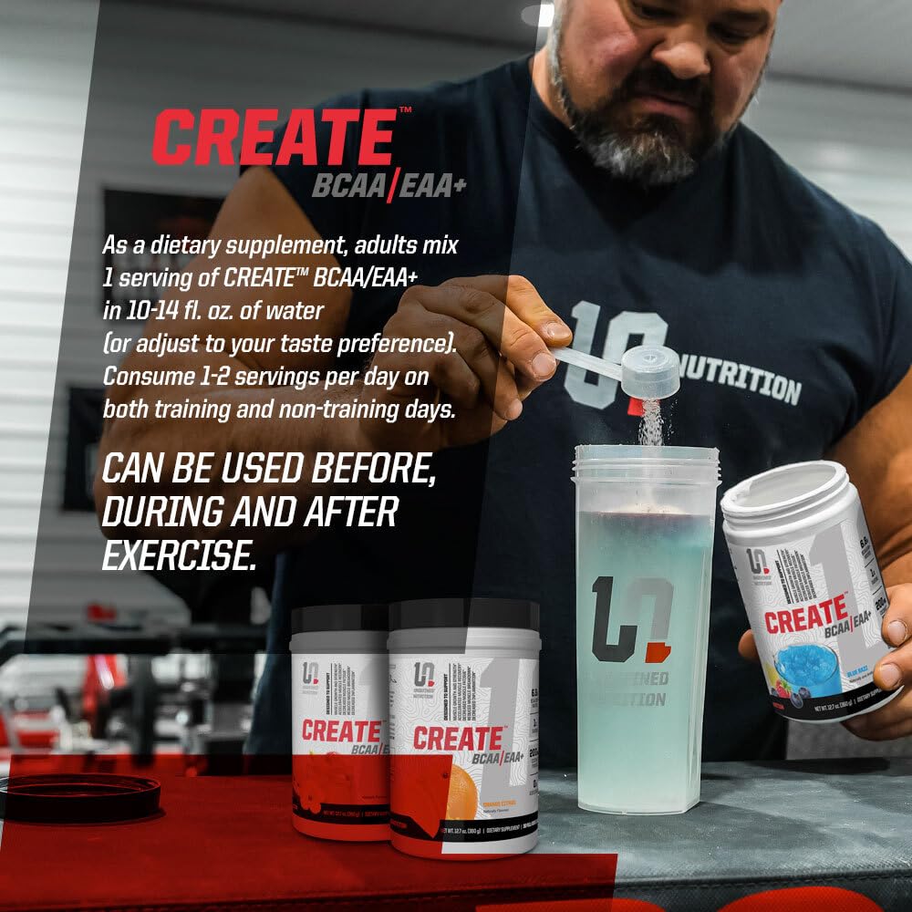 Undefined Nutrition Create BCAA/EAA+ mesure facile dans l’eau, ajustez l’hydratation