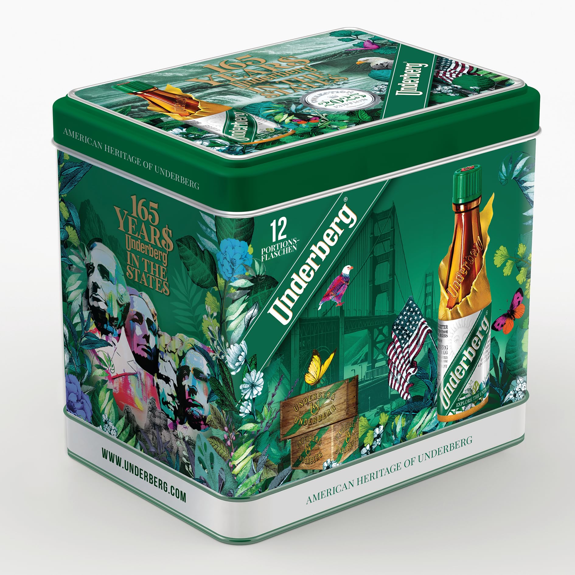 Underberg 2025 Édition Collector, boîte avant, idéale pour une collection élégante.