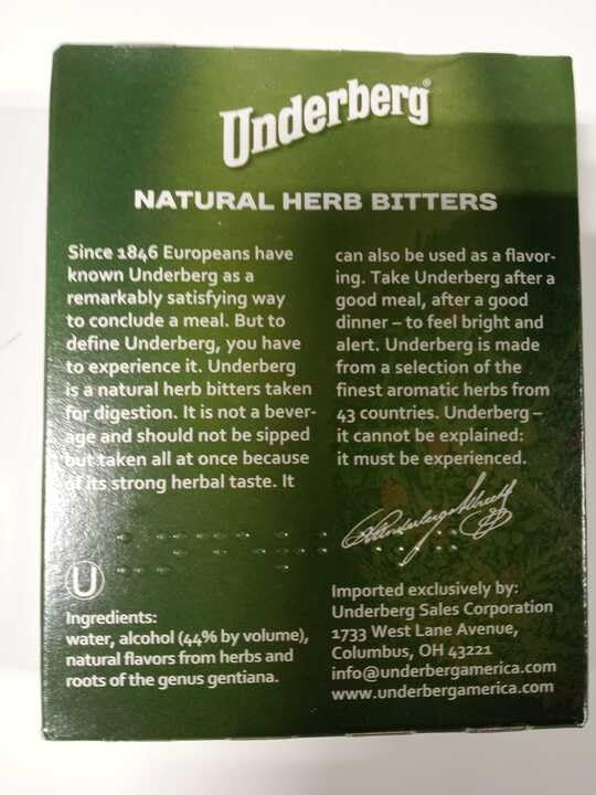 Underberg: sans OGM pour une recette naturelle