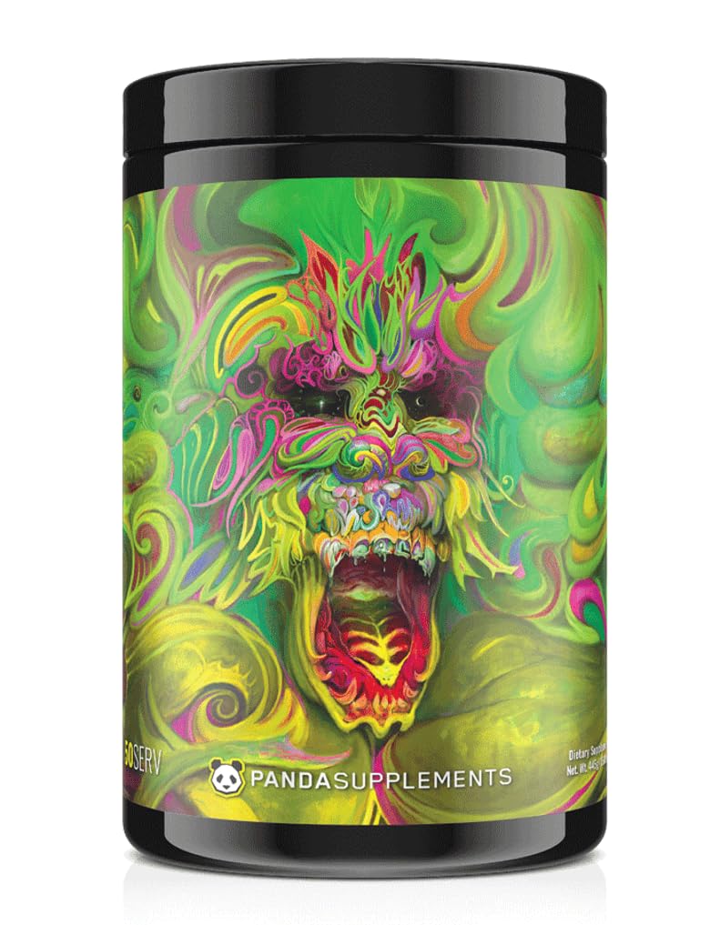 Rampage Panda Supps Underground Bio Labs, bouteille prête à stimuler l'énergie avant l’entraînement.