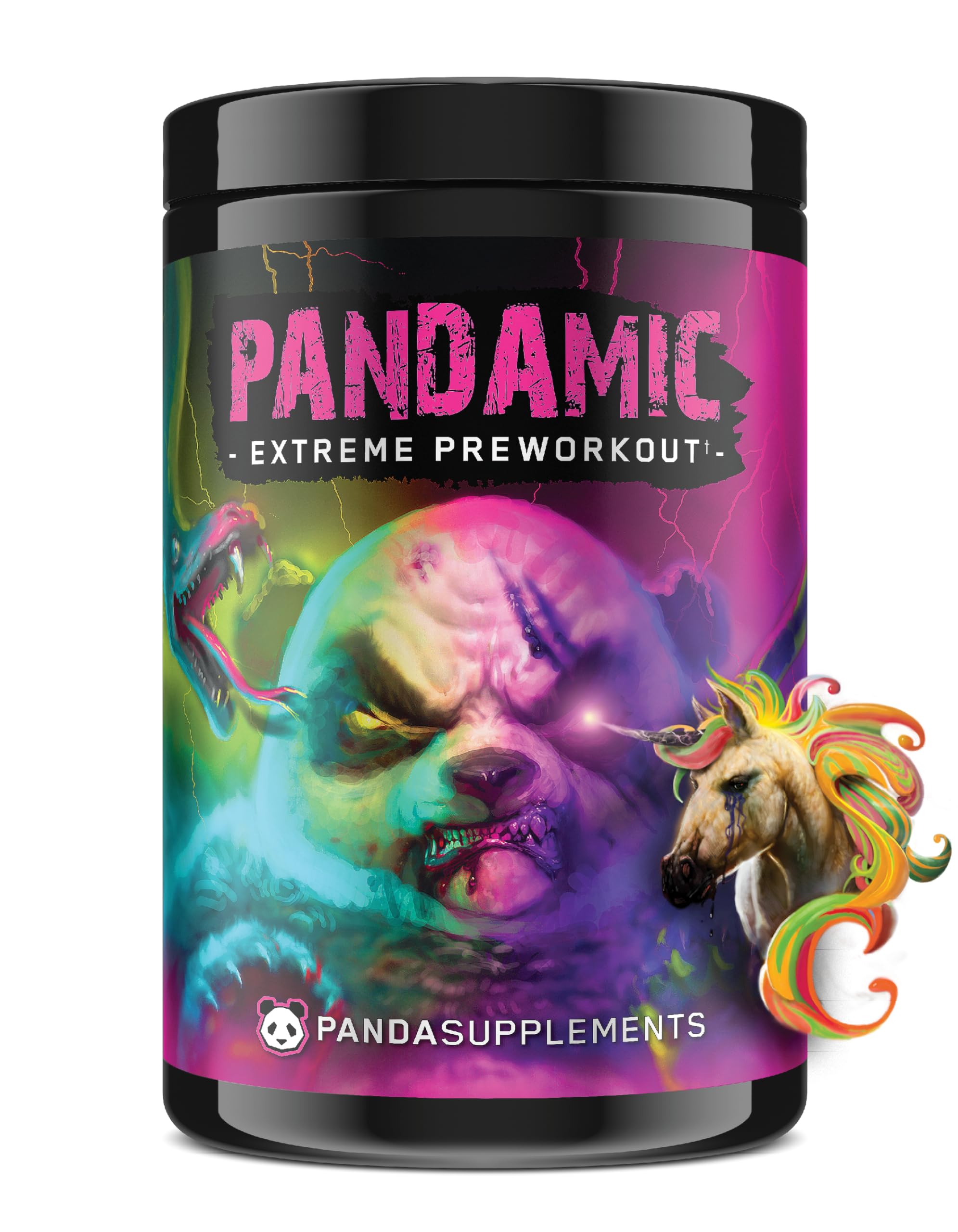Underground Bio Labs Panda Supps Pandamic Extreme pré-entraînement, packaging attrayant pour démarrer la séance.