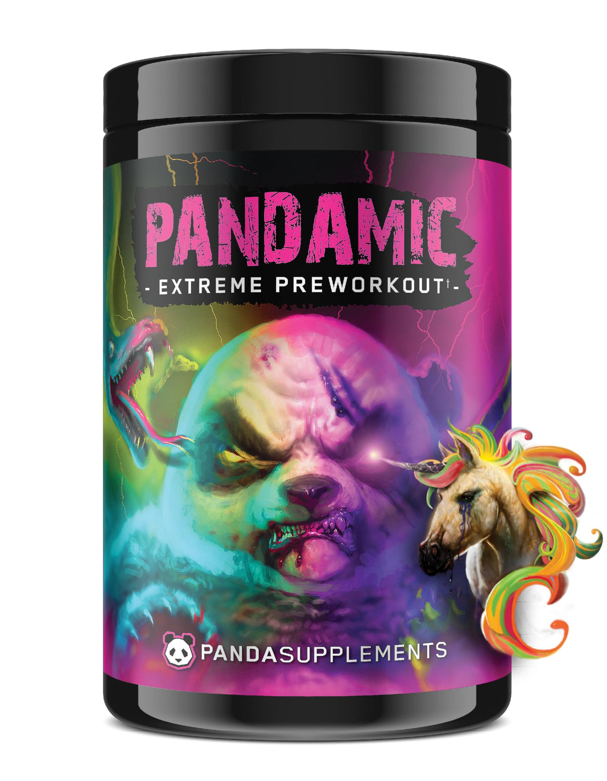 Underground Bio Labs Panda Supps Pandamic Extreme pré-entraînement, packaging attrayant pour démarrer la séance.