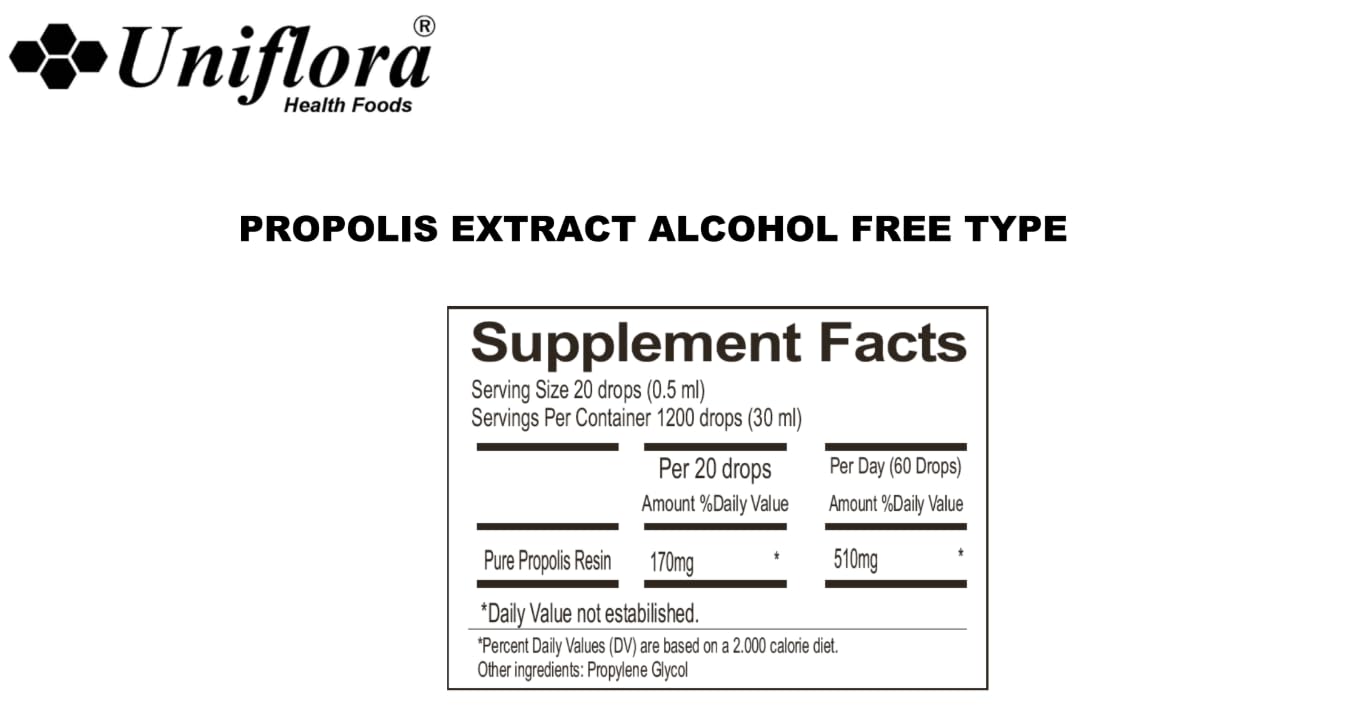 Uniflora Propolis artepillin-C, extrait concentré pour le soutien immunitaire.
