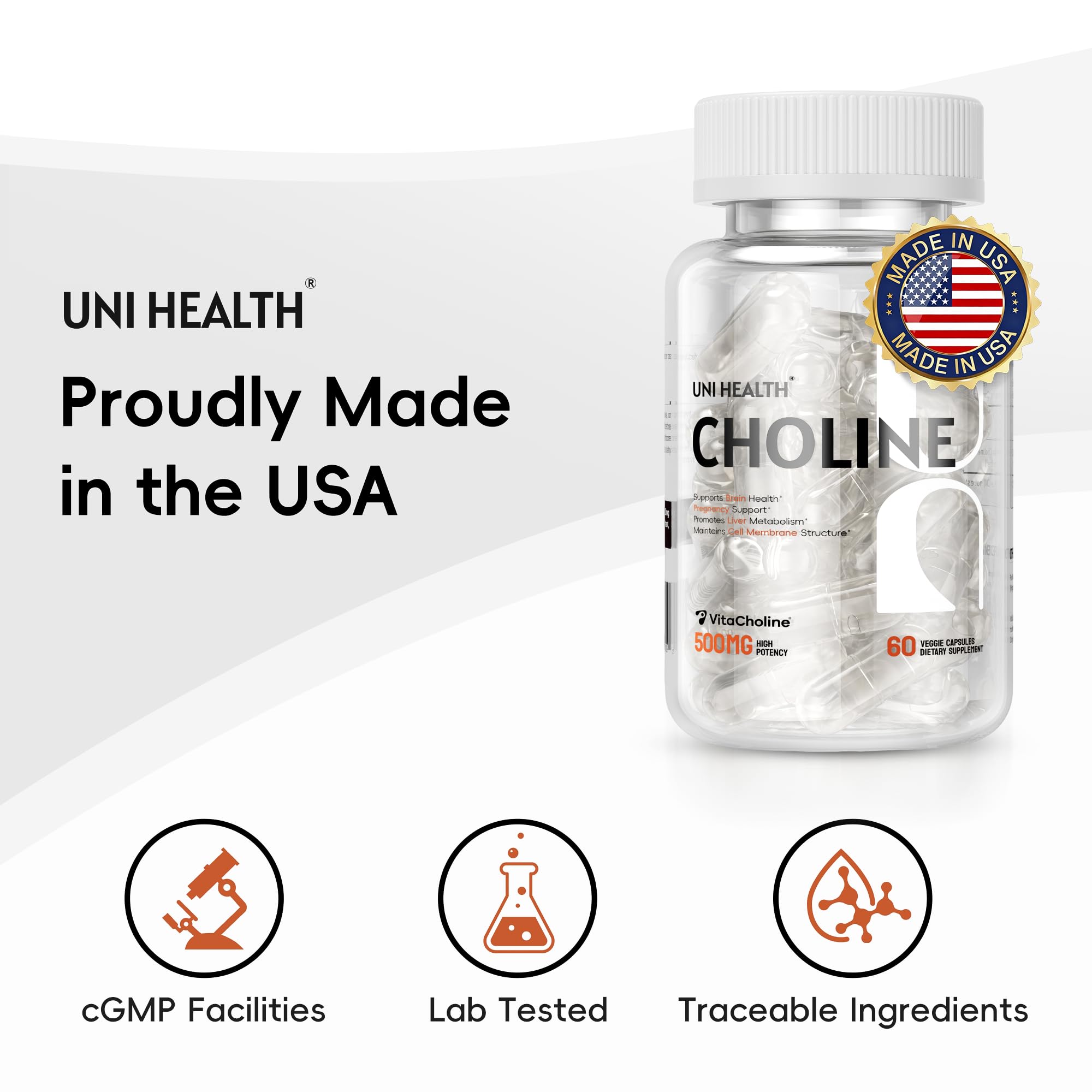 UniHealth Choline testée par des laboratoires tiers pour pureté
