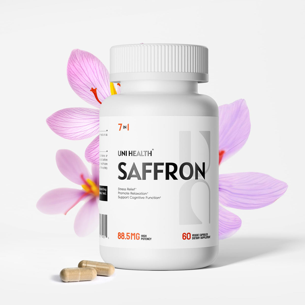 Unihealth Saffran – extrait 88,5 mg, soutien potentiel de l'humeur et du calme.