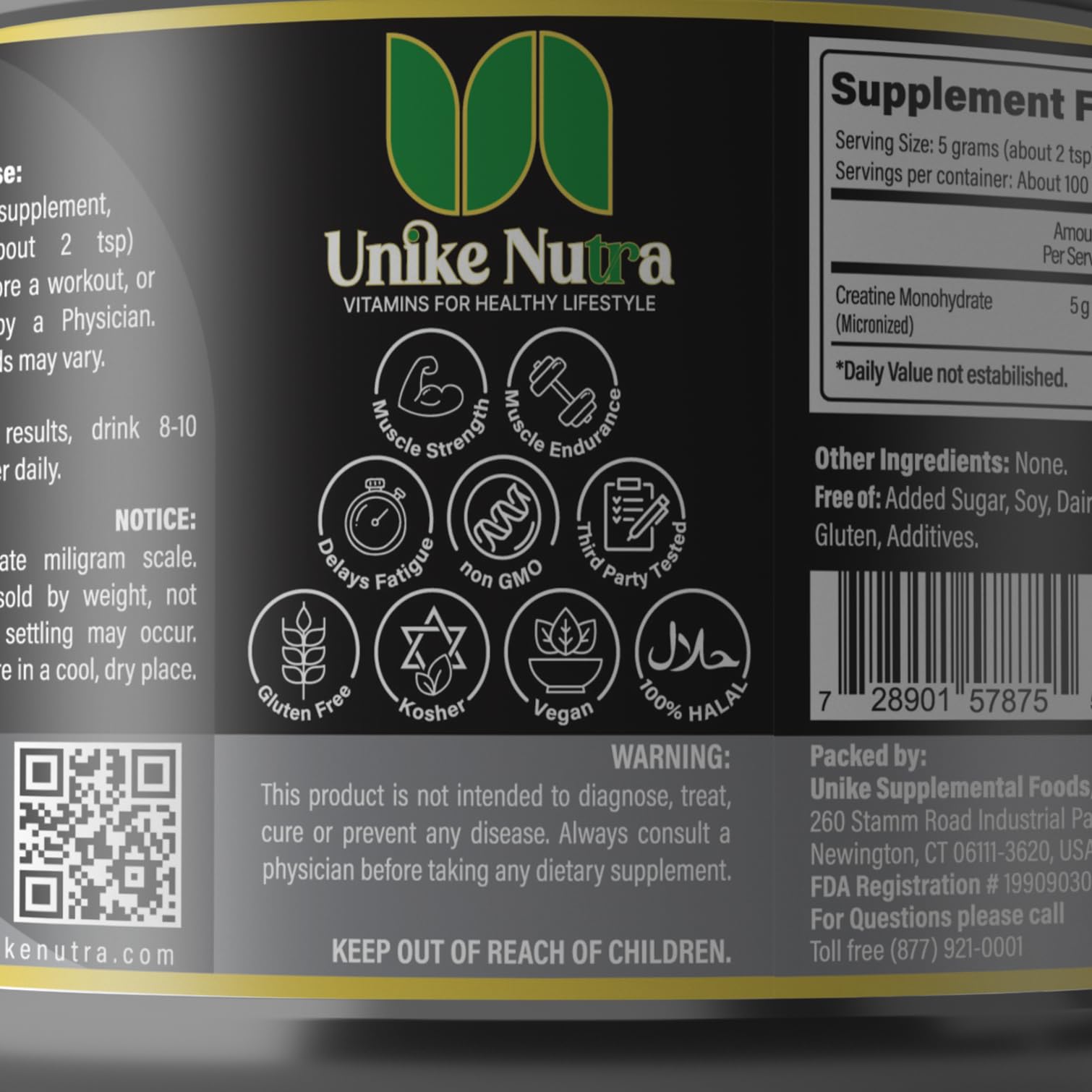 Plan de récupération après effort avec Unike Nutra Creatine Monohydrate.