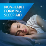 Prise avant dormir d'Unisom SleepGels, routine nocturne simple.