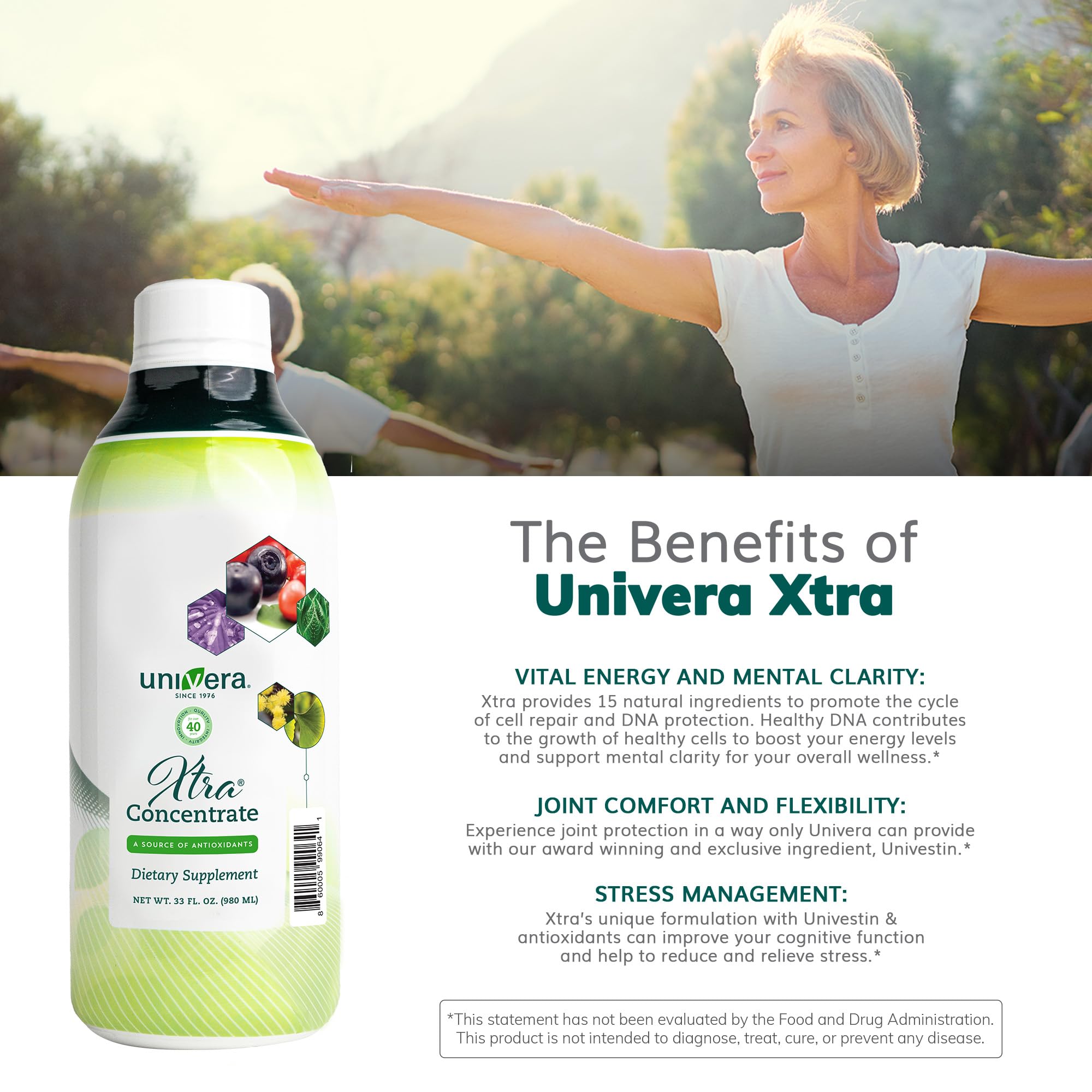 Cuillère doseuse Univera Xtra Concentrate pour dosage précis.