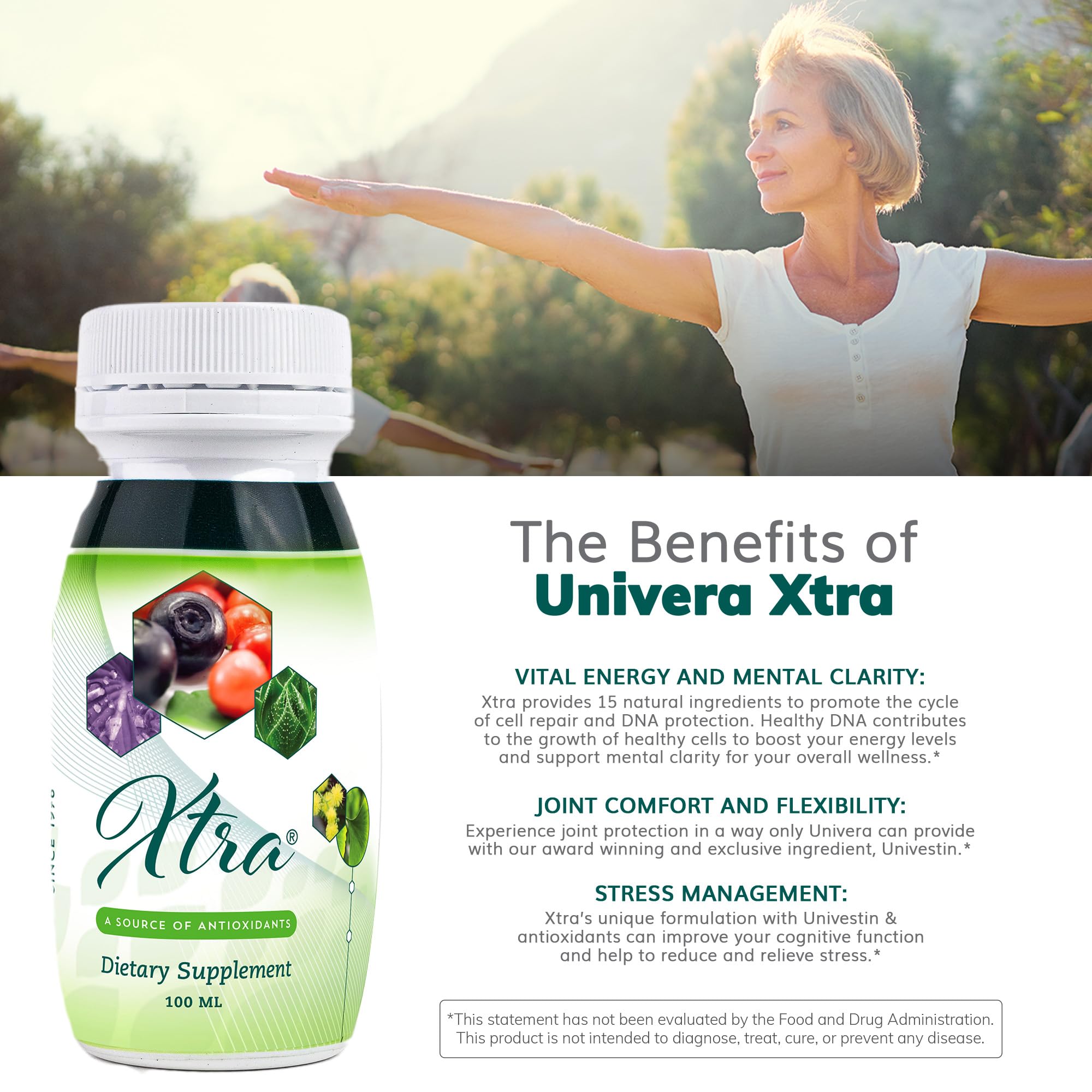 Univera Xtra Minis – arôme fruité et énergie possible.
