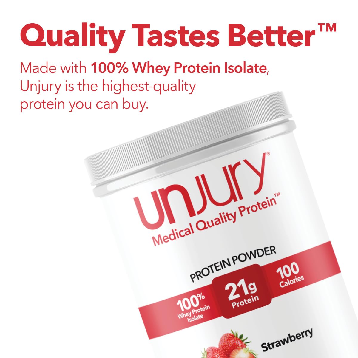 Unjury Poudre Whey Fraise – Gobelet mélangeur : mélange lisse après entrainement