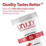 Unjury Poudre Whey Fraise – Gobelet mélangeur : mélange lisse après entrainement