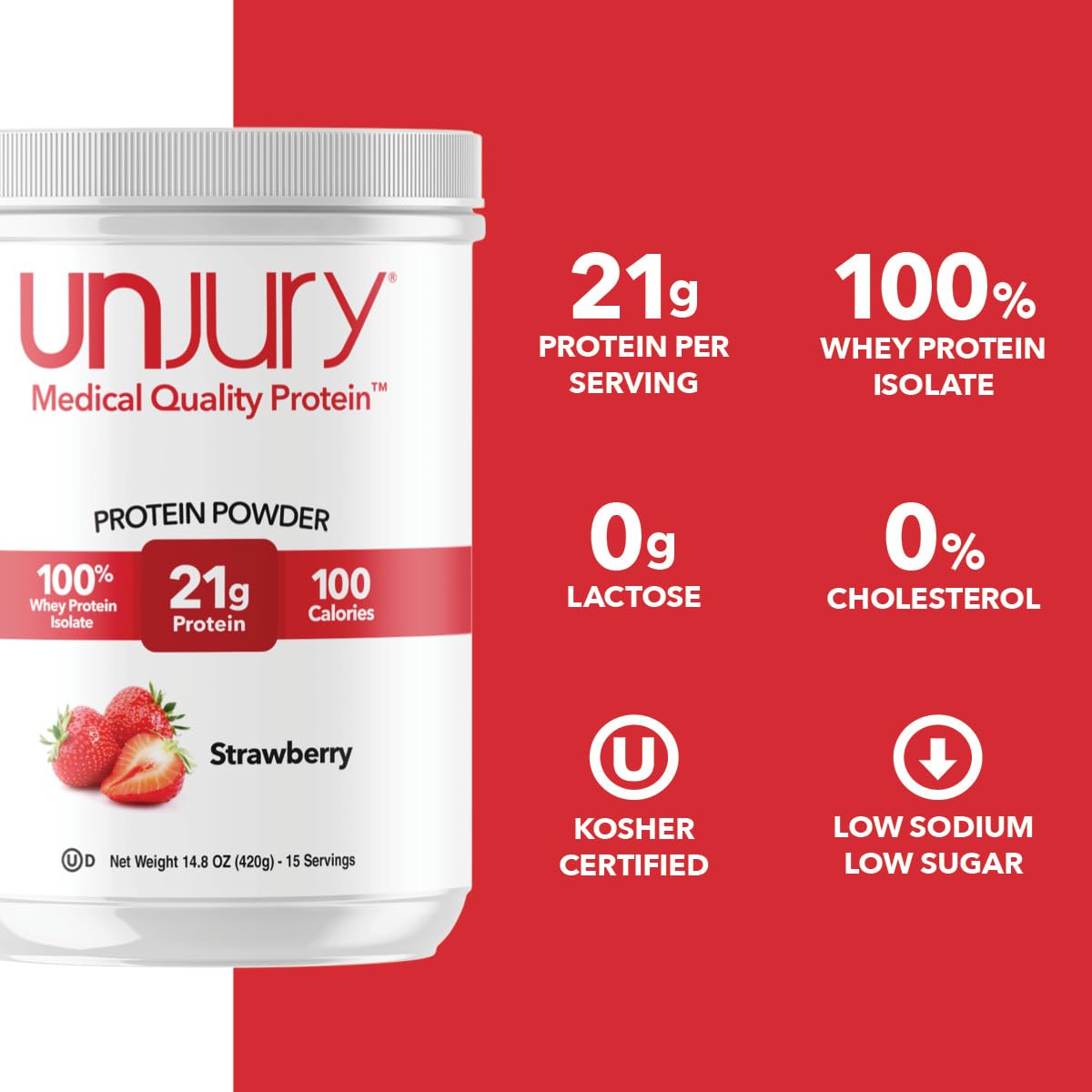 Unjury Poudre Whey Fraise – Texture cremeuse : boisson chaude ou froide agréable
