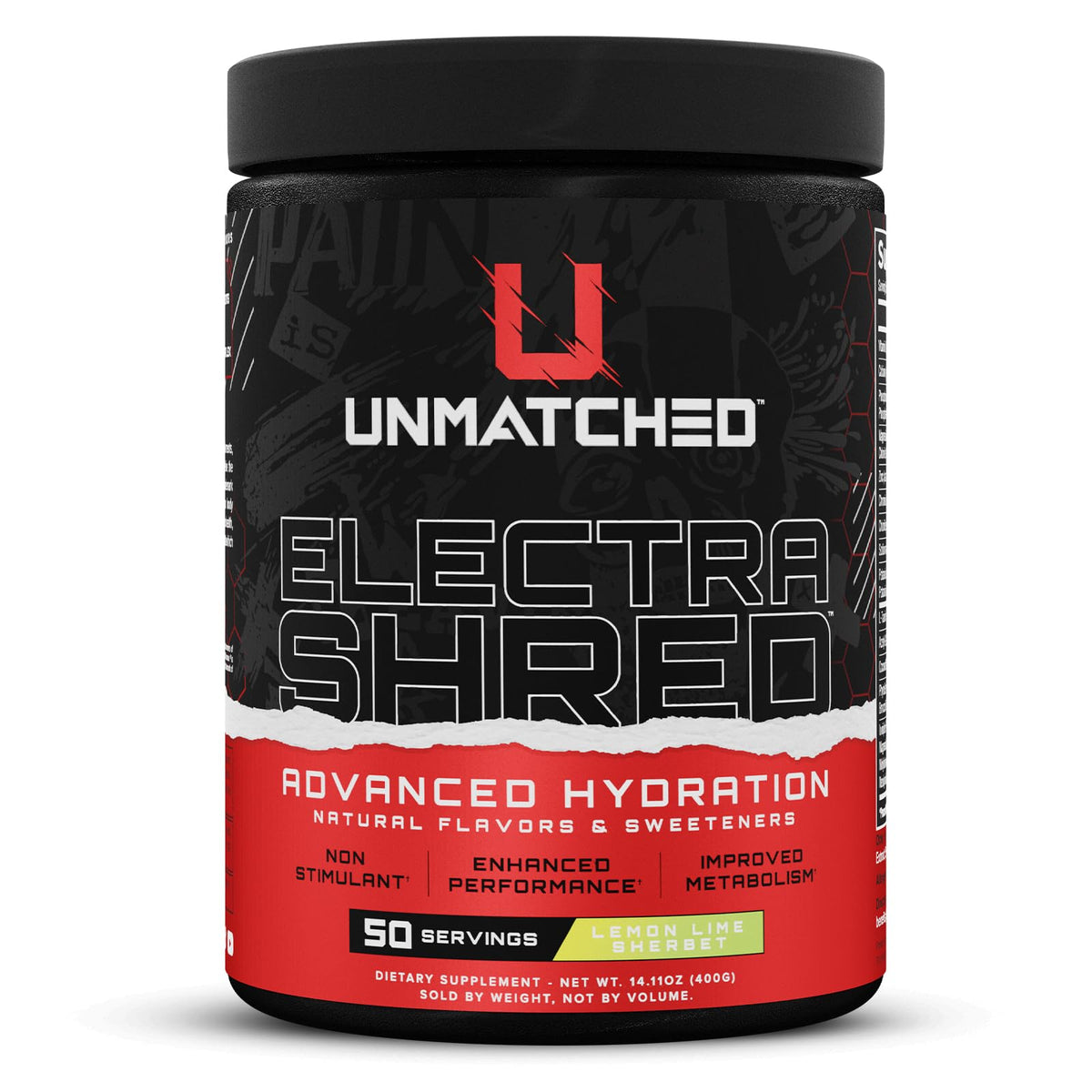 Unmatched Electrashred, versement dans la bouteille pour une hydratation sans stimulant pendant l’entraînement.