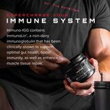 Unmatched Immuno-IGG Colostrum en poudre — ingrédients naturels, sans produits laitiers.
