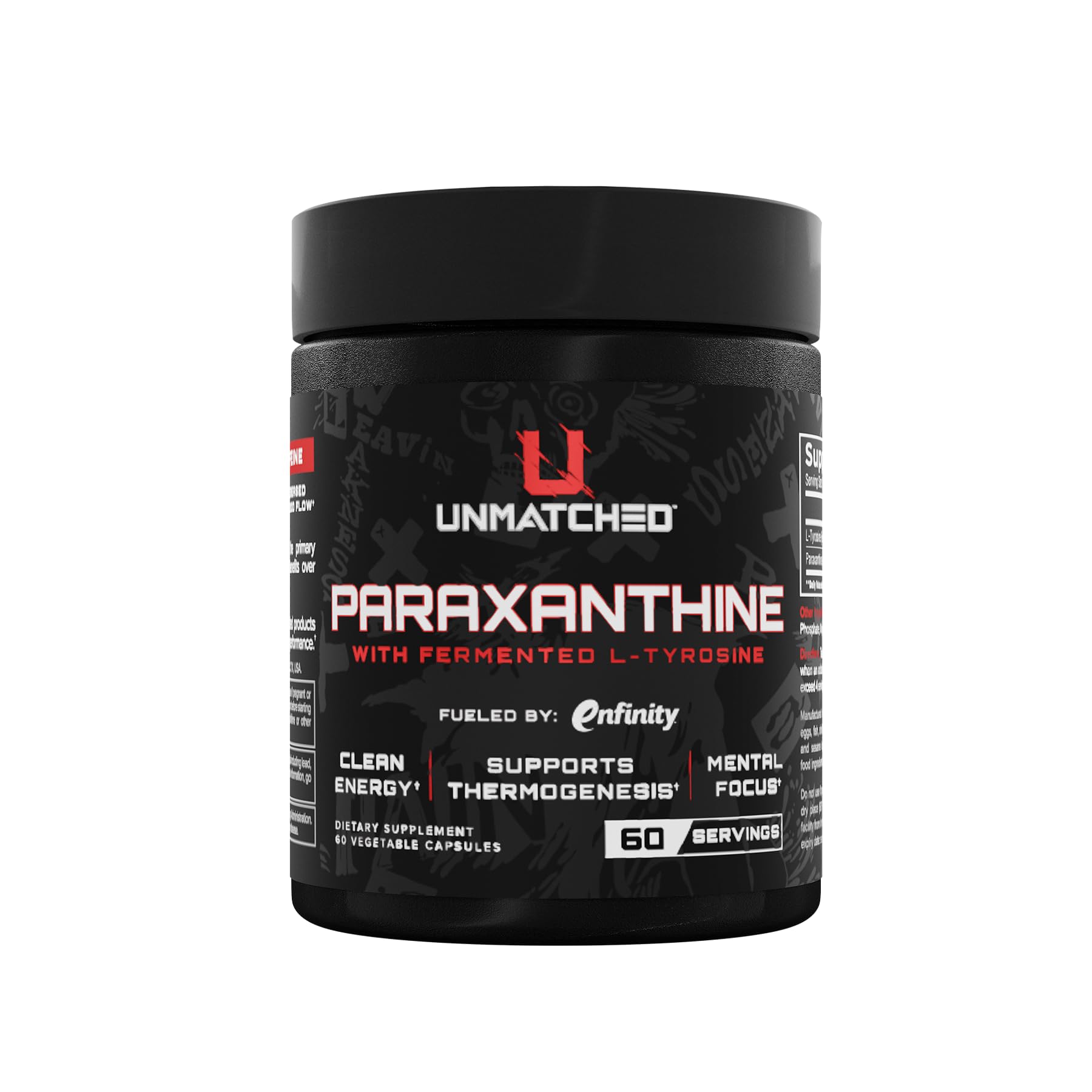 Bouteille Unmatched Paraxanthine, énergie propre et durable.