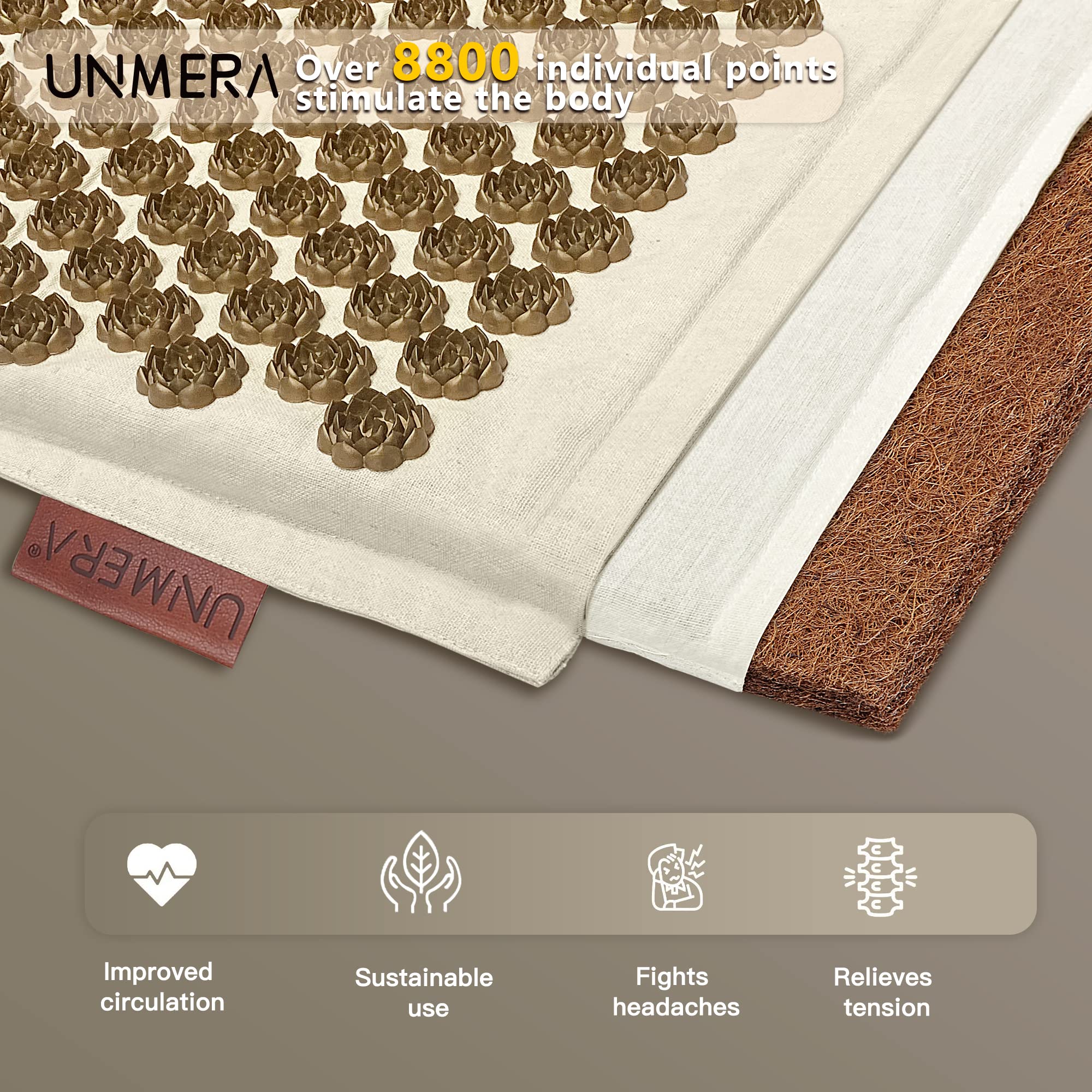 UNMERA soutien lombaire avec pointes, relaxation et posture