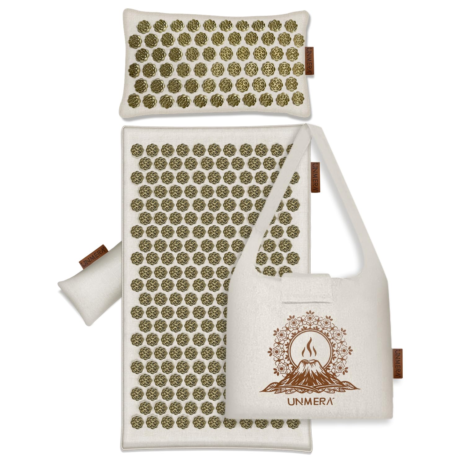 UNMERA tapis-acupression fleurs-piques : soutien du dos et détente profonde.