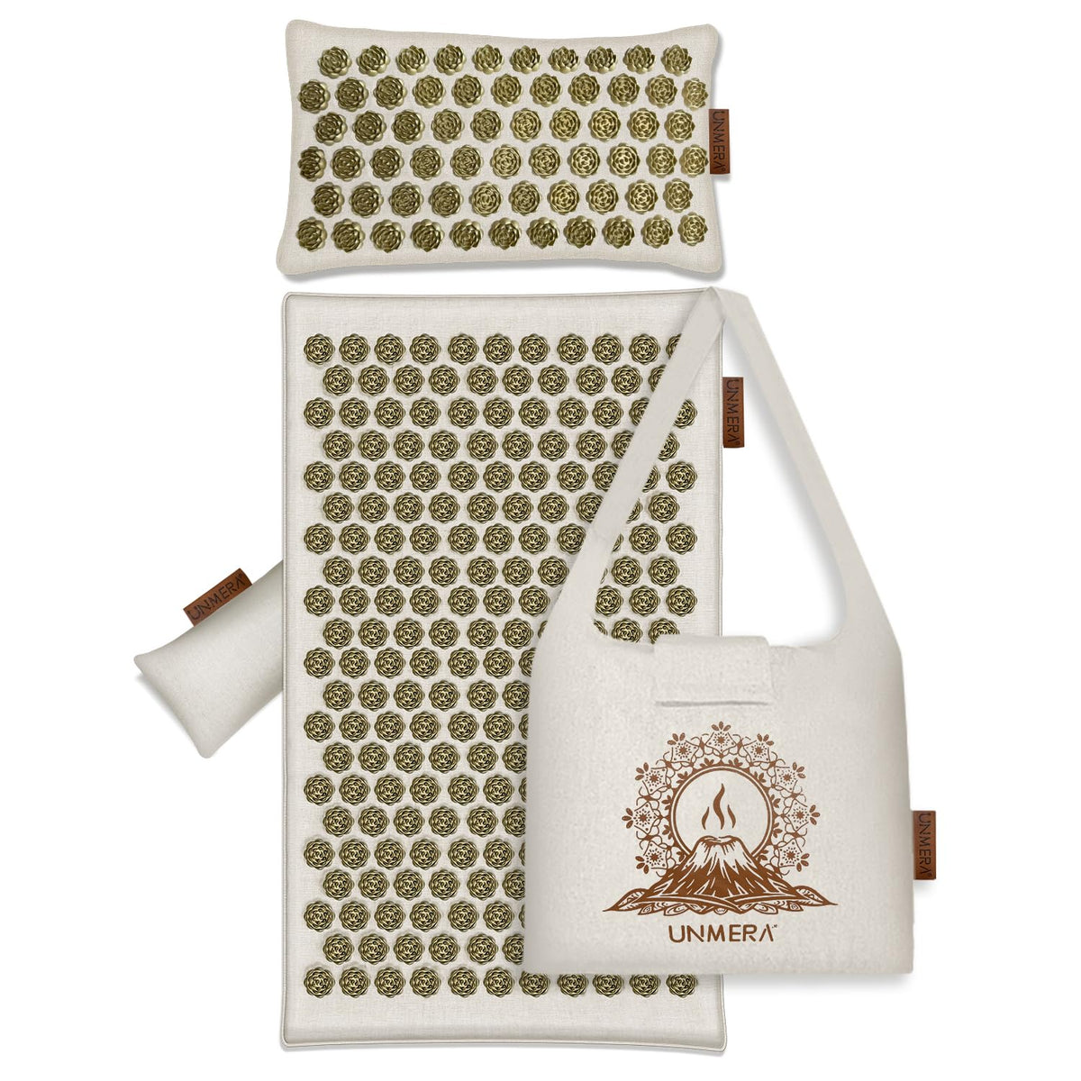 UNMERA tapis-acupression fleurs-piques : soutien du dos et détente profonde.
