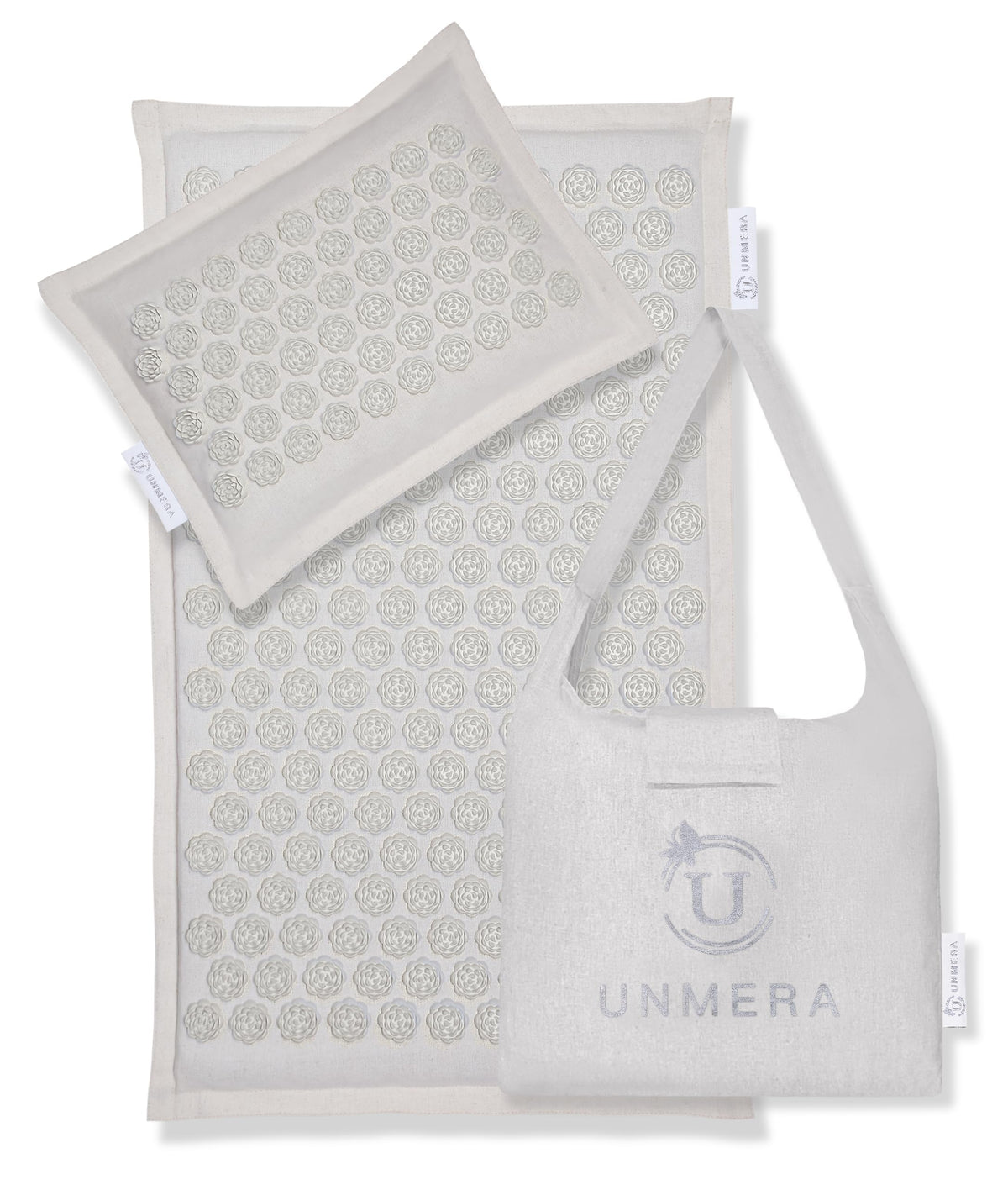 UNMERA tapis acupression lin naturel – stimulation douceur pour détente du dos