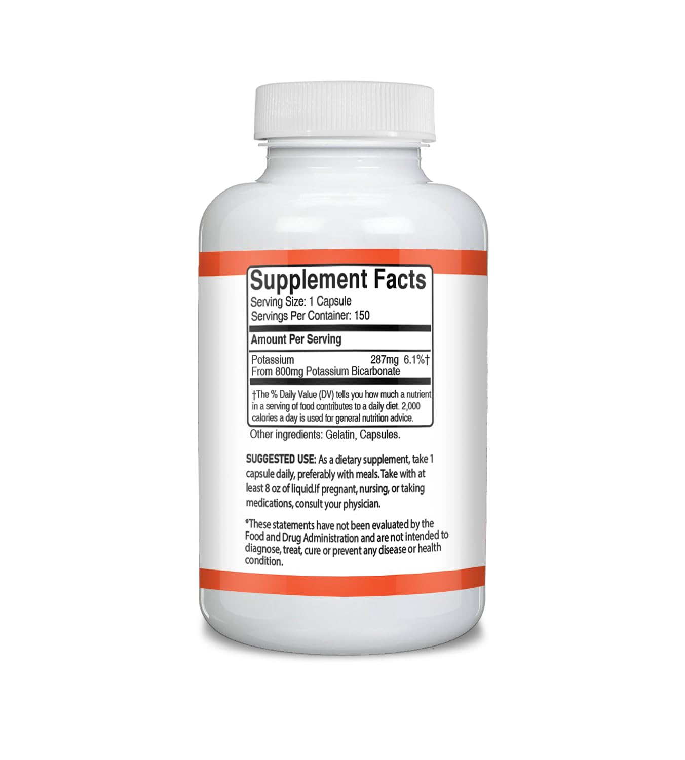 Capsules Unpretentious Potassium Bicarbonate, vue bouteille