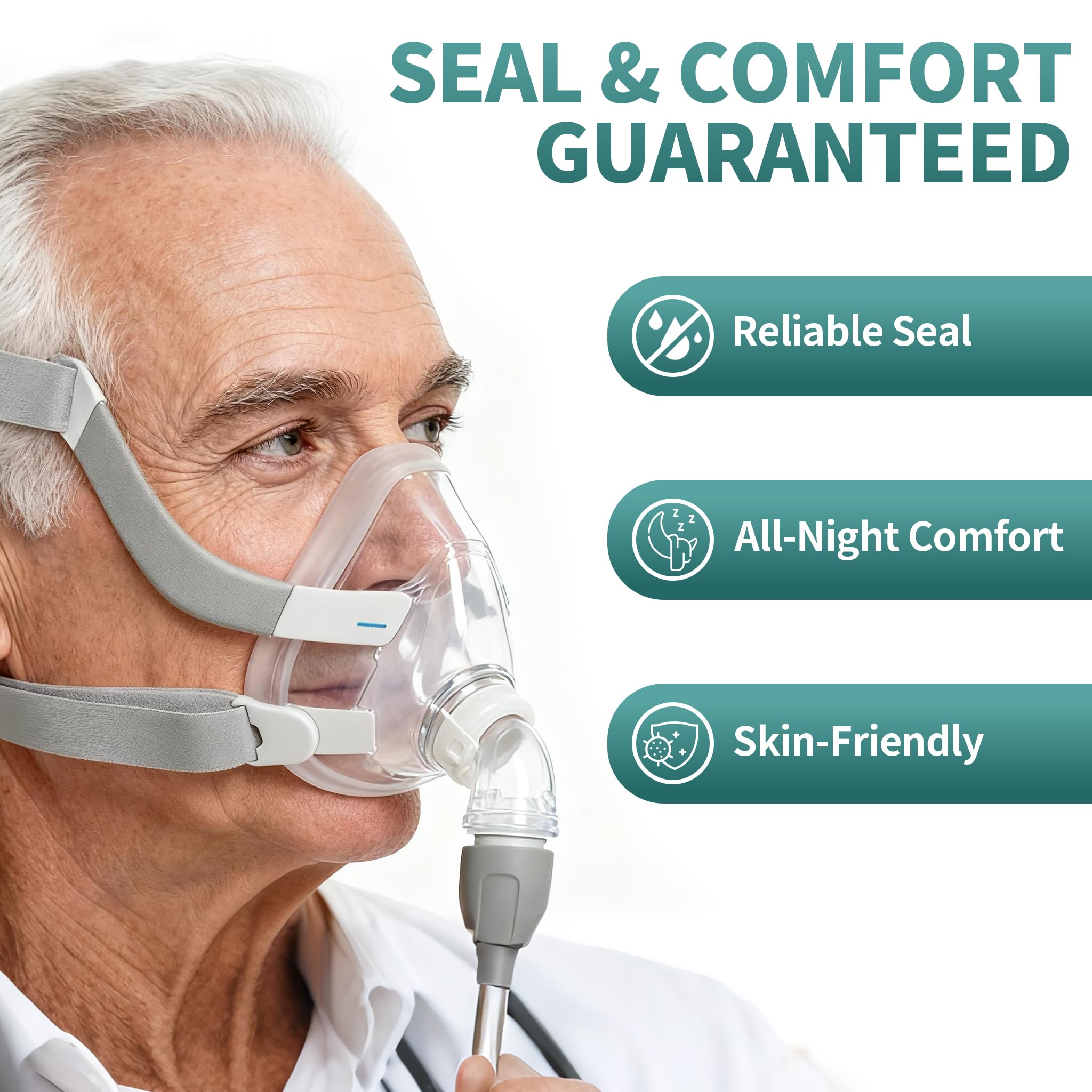 Confort et étanchéité renforcés avec le coussin Unsvorns AirFit F20 Large.
