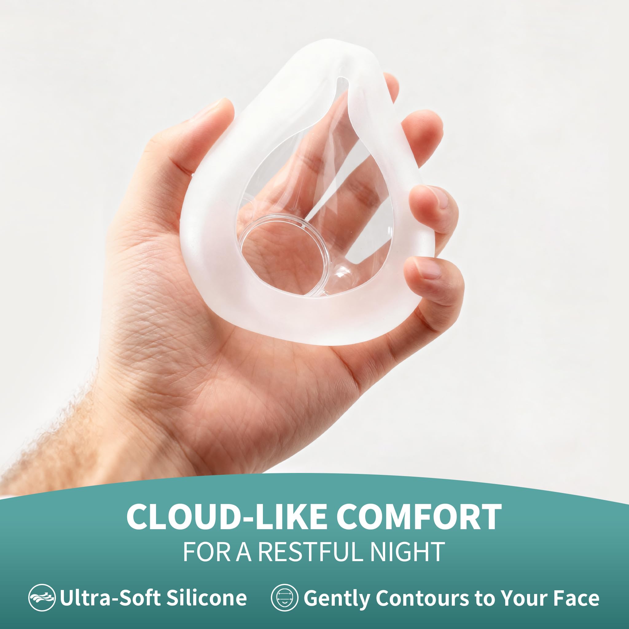 Unsvorns pack double coussins AirFit F20 Large, pratique pour remplacements rapides.