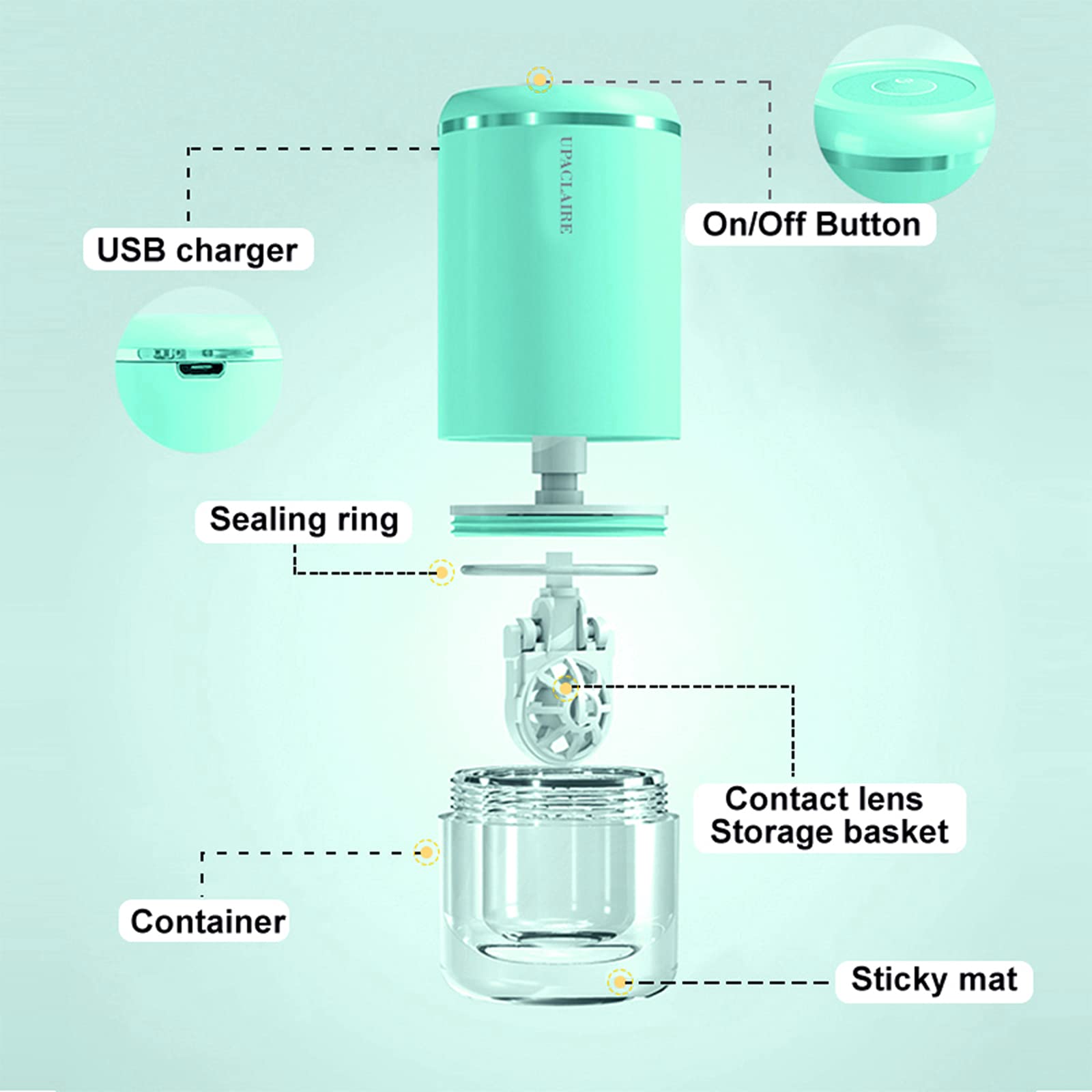 UpaClaire nettoyeur ultrasonique, bouton de commande, utilisation simple et rapide