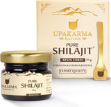 UPAKARMA Pure Shilajit Resin 20g – emballage élégant facilitant l’utilisation quotidienne.