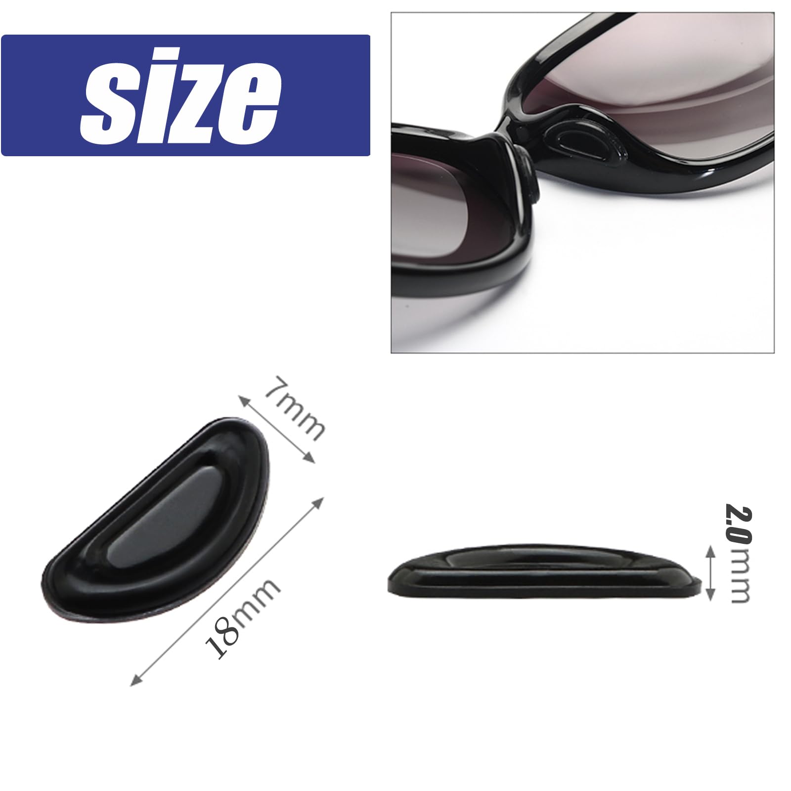 UPIONIC design en forme D, anti-glisse pour le nez